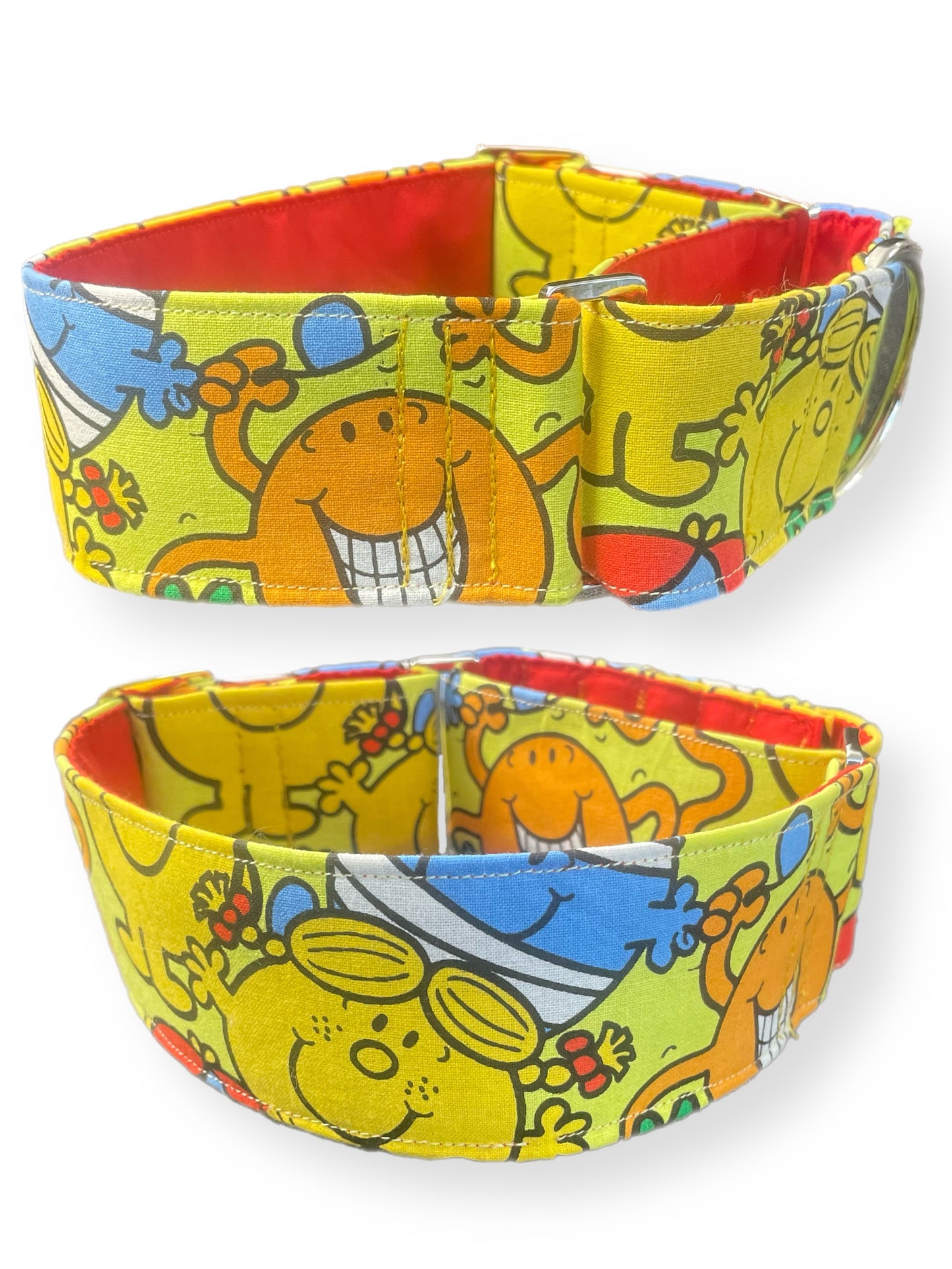 Little Miss and Mr bright yellow colors greyhound Martingale collar cotton covered 50mm width