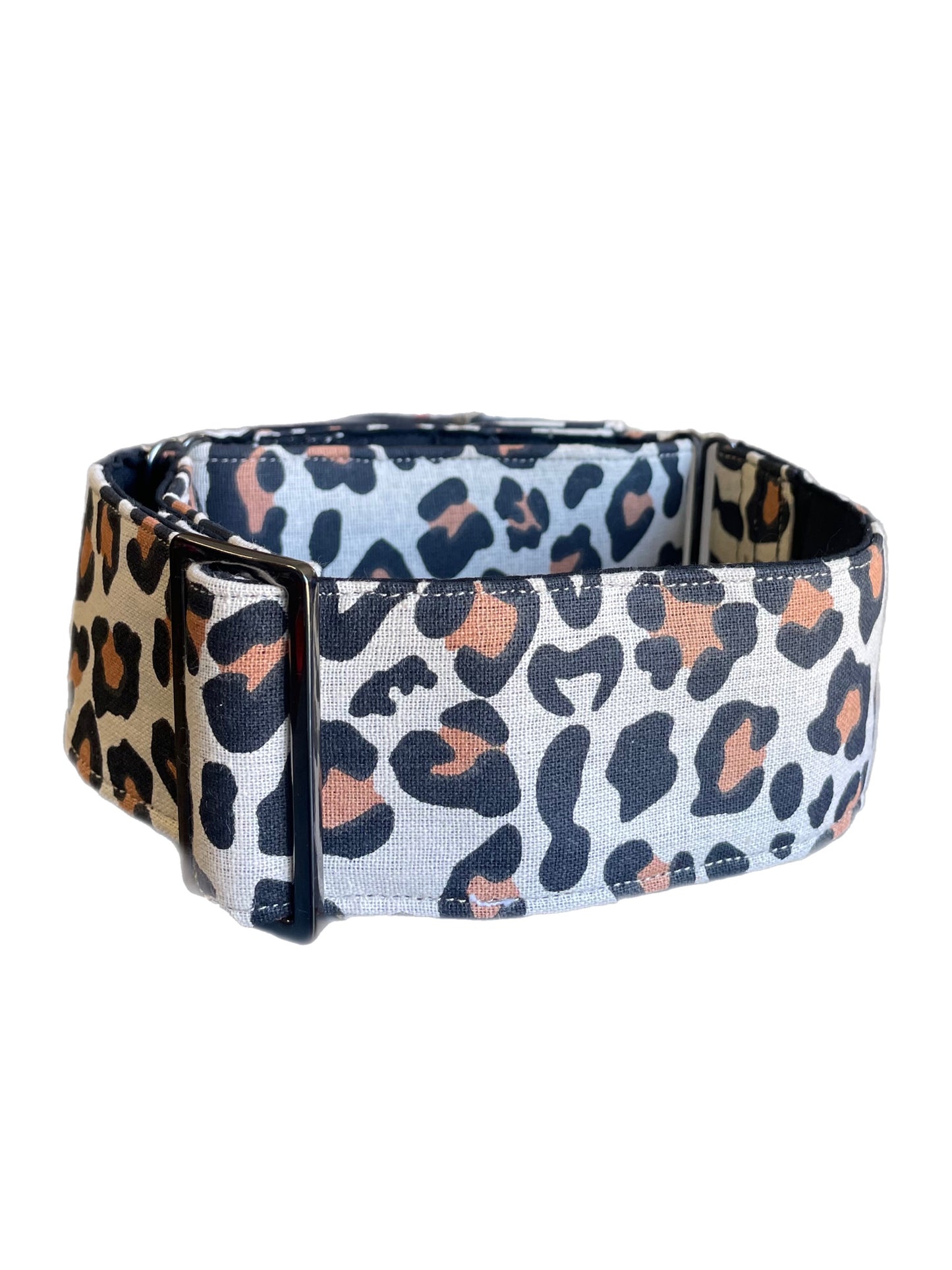 Summer Leopard design Cotton covered greyhound Martingale collar 50mm width super soft