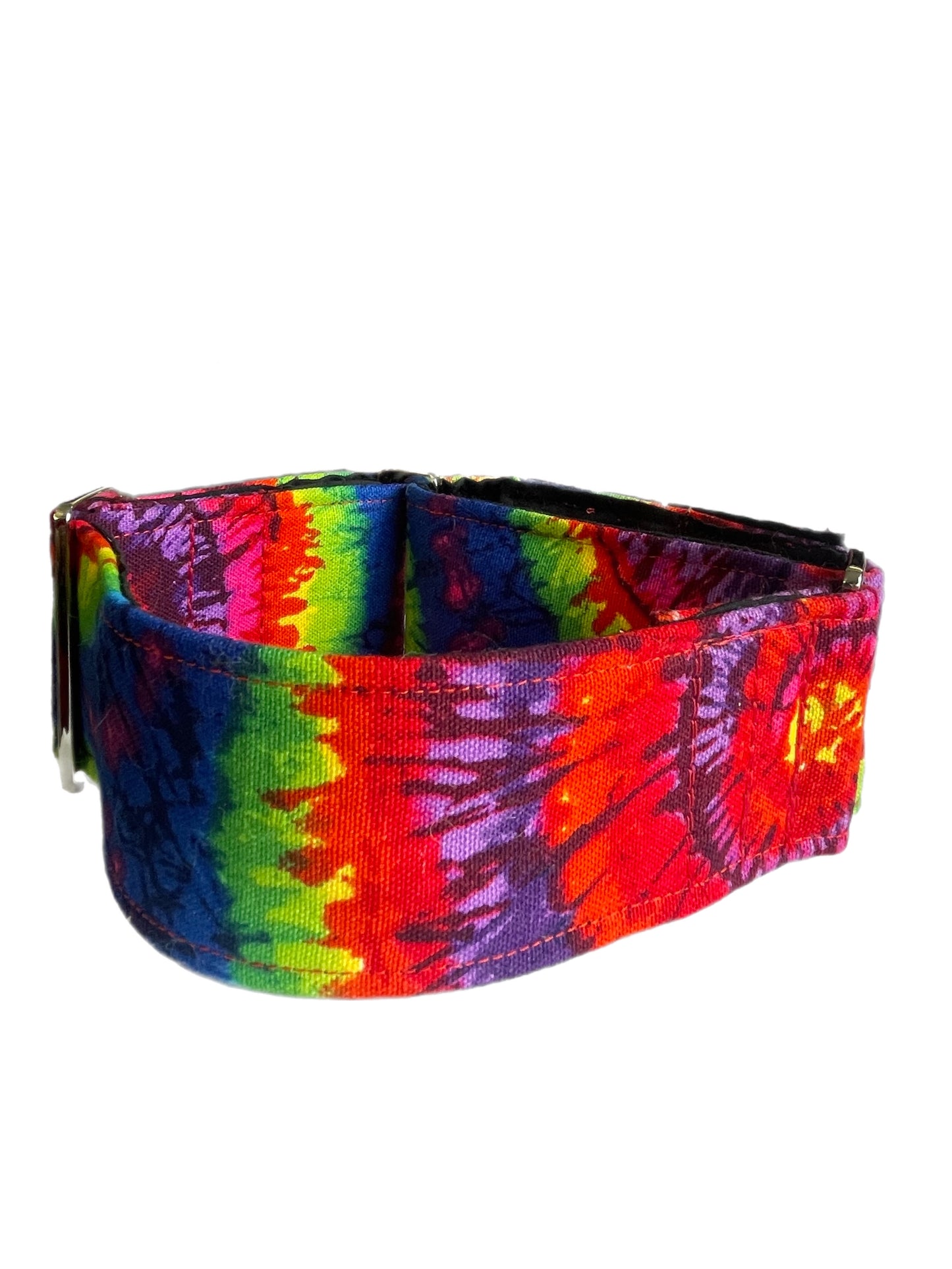 Retro tie dye Wide Martingale collar sturdy cotton 50mm width