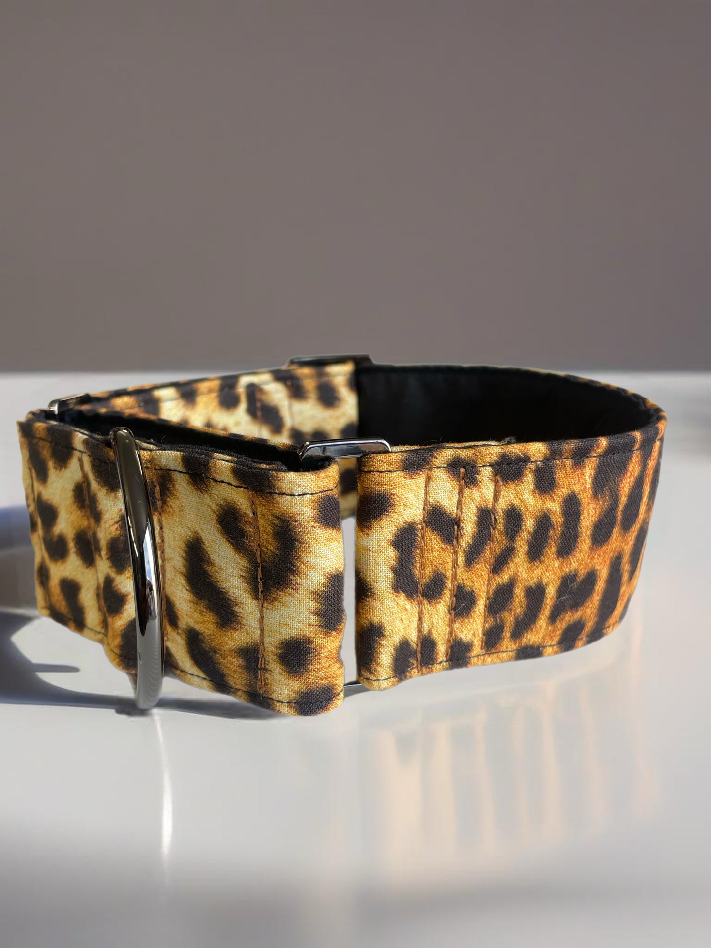 On trend leopard print collar greyhound martingale soft cotton fabric
