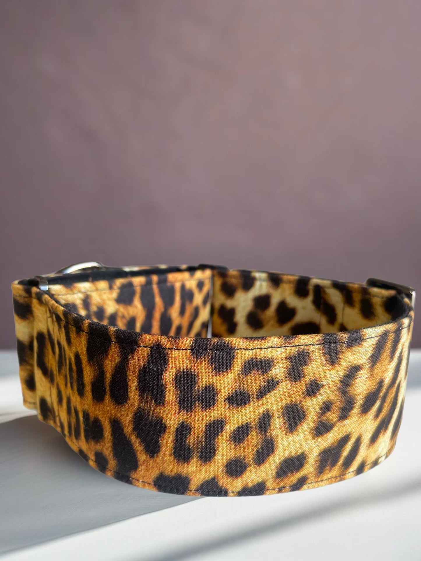 On trend leopard print collar greyhound martingale soft cotton fabric