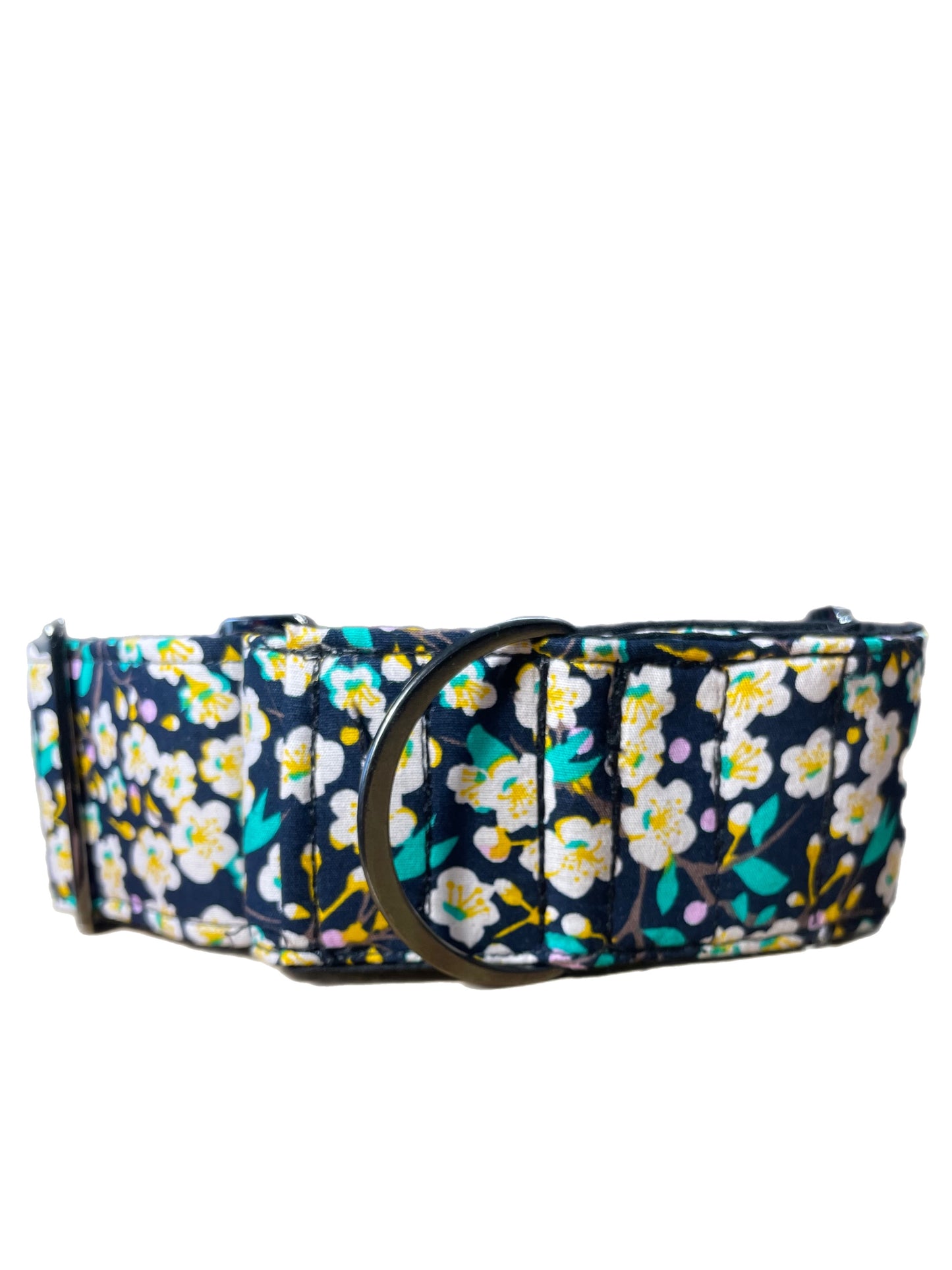 Floral Cotton covered greyhound Martingale collar 50mm wide super soft whippet 38mm