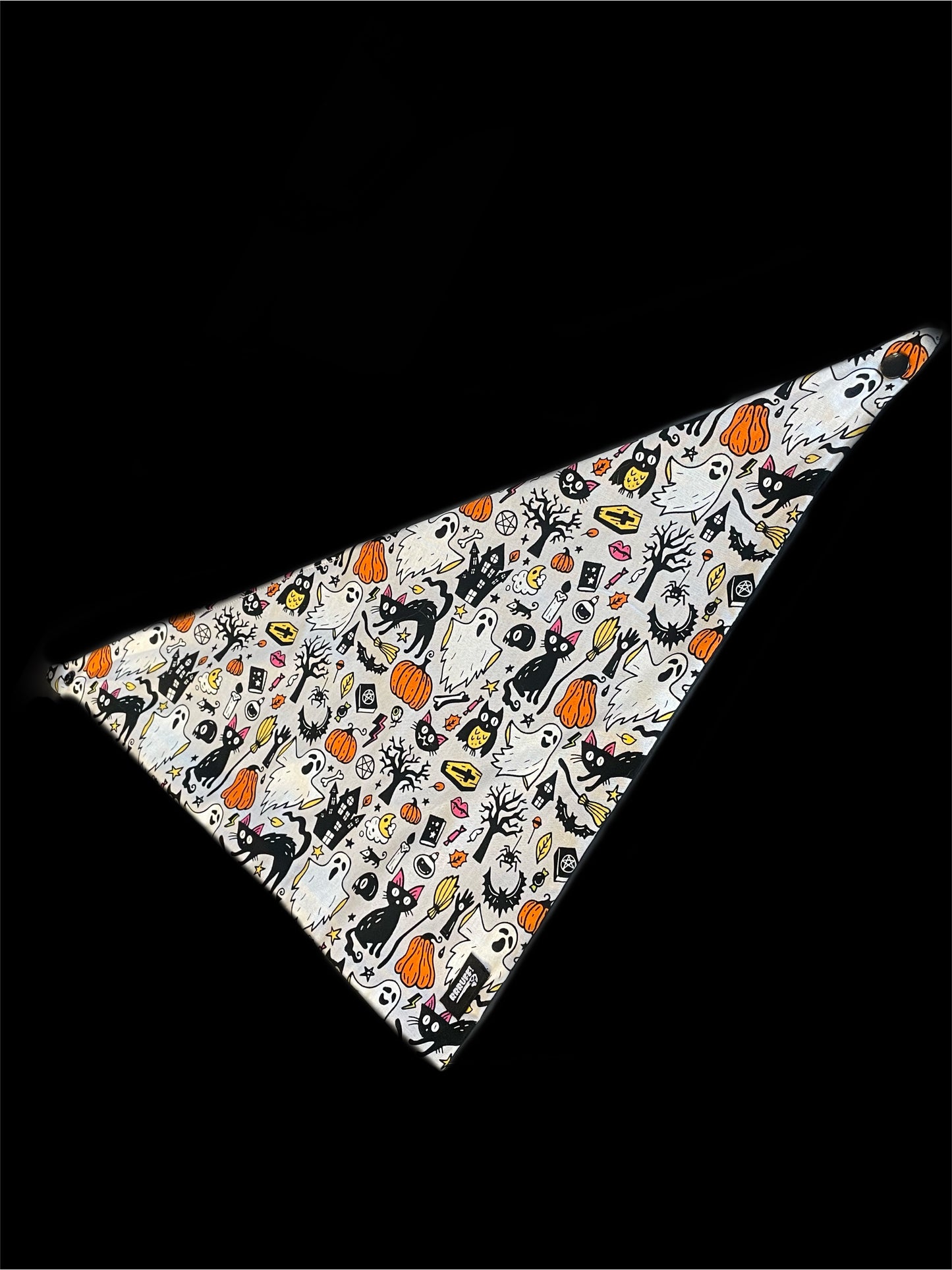 Pumpkin Halloween design martingale collar greyhound 5cms cotton fabric covered webbing