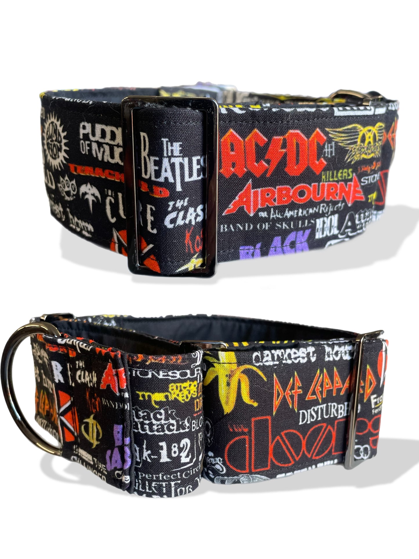The coolest black based Martingale collar greyhound collar cotton super soft fabric