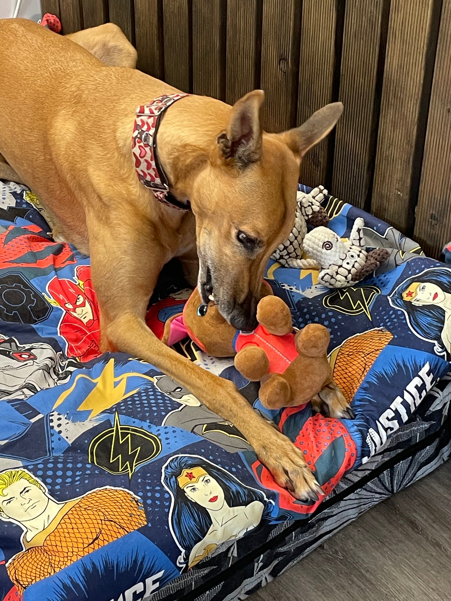 Cotton fabric ‘Justice League’ print DIY Dog Bed cover only dogbed