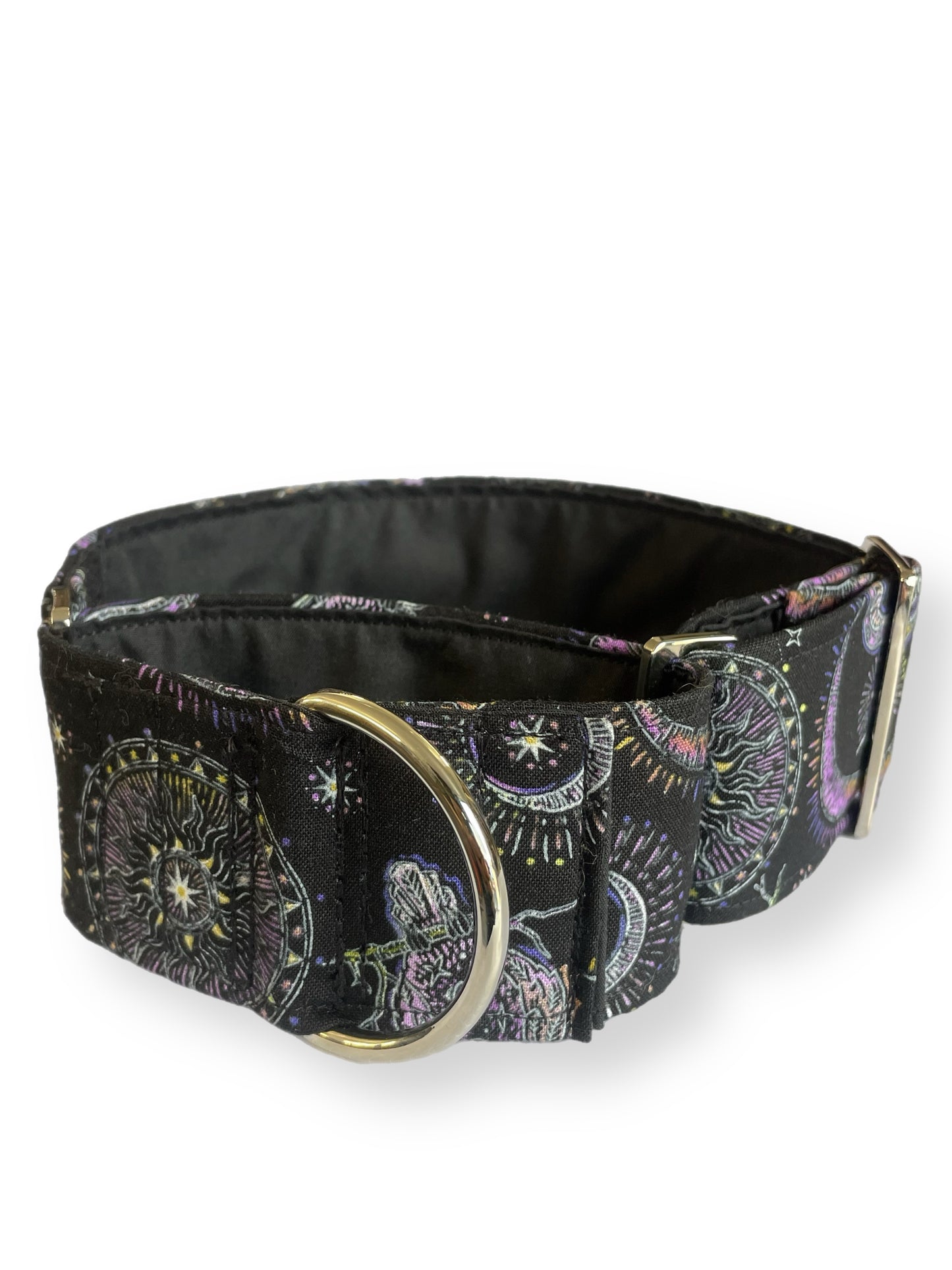 Spellbound enchanting magical sorcery greyhound design Martingale collar cotton covered 50mm width super soft