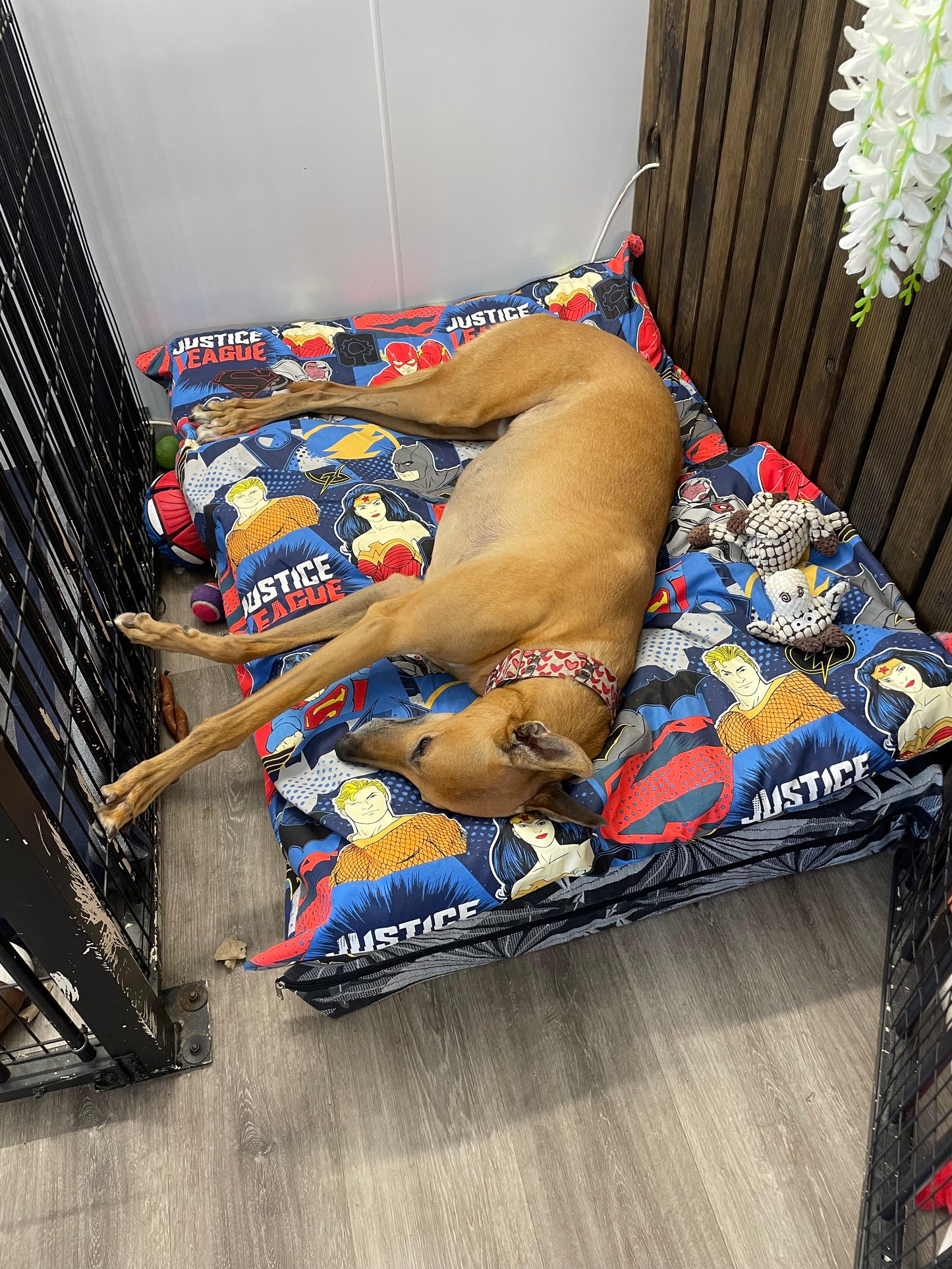 Cotton fabric ‘Justice League’ print DIY Dog Bed cover only dogbed