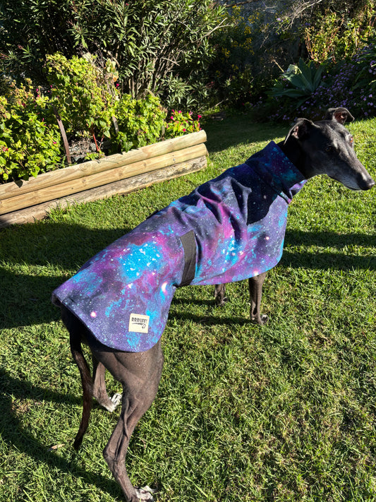 Galaxy print cotton & fleece greyhound sports, Autumn /Spring wear