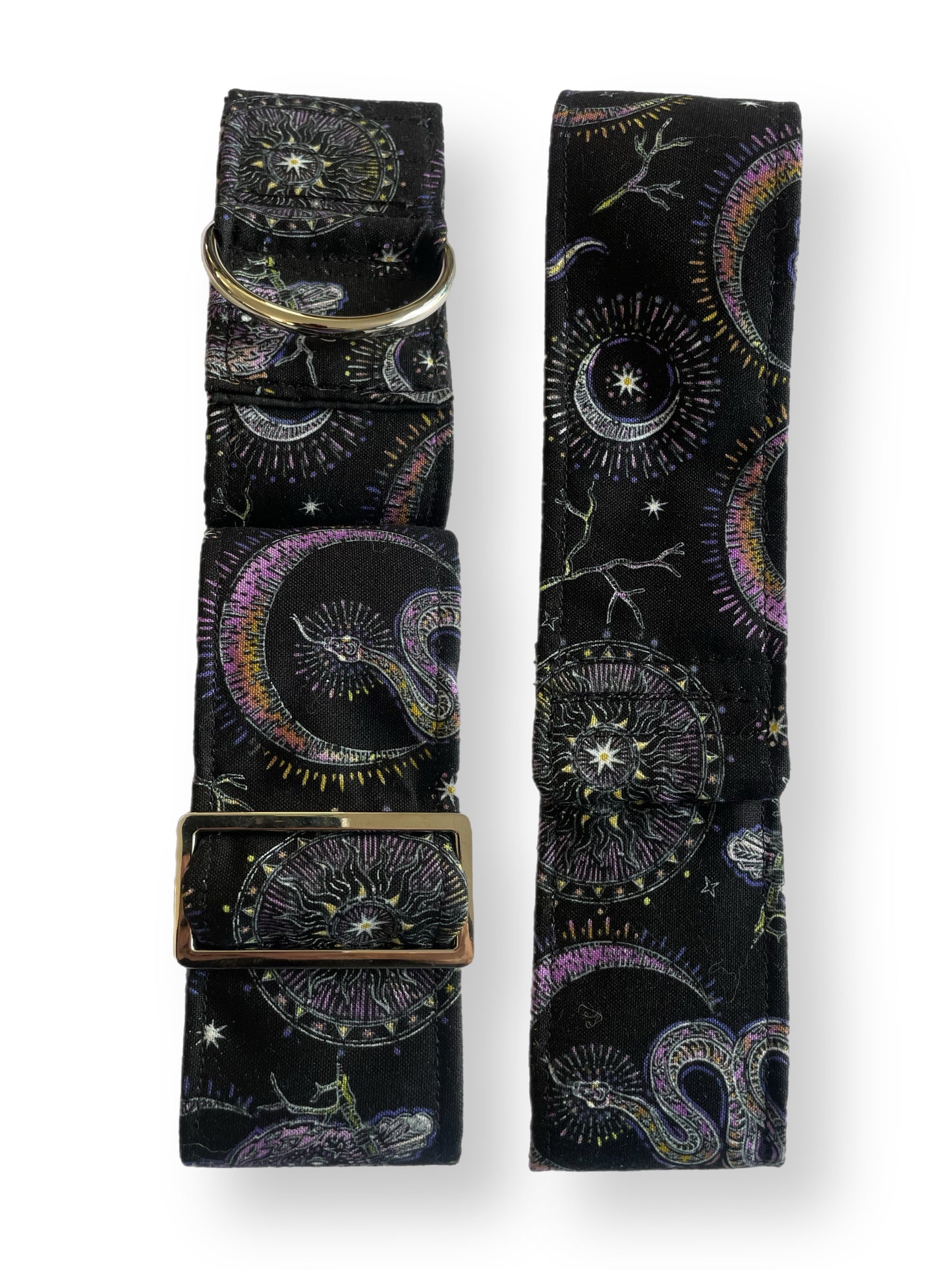 Spellbound enchanting magical sorcery greyhound design Martingale collar cotton covered 50mm width super soft