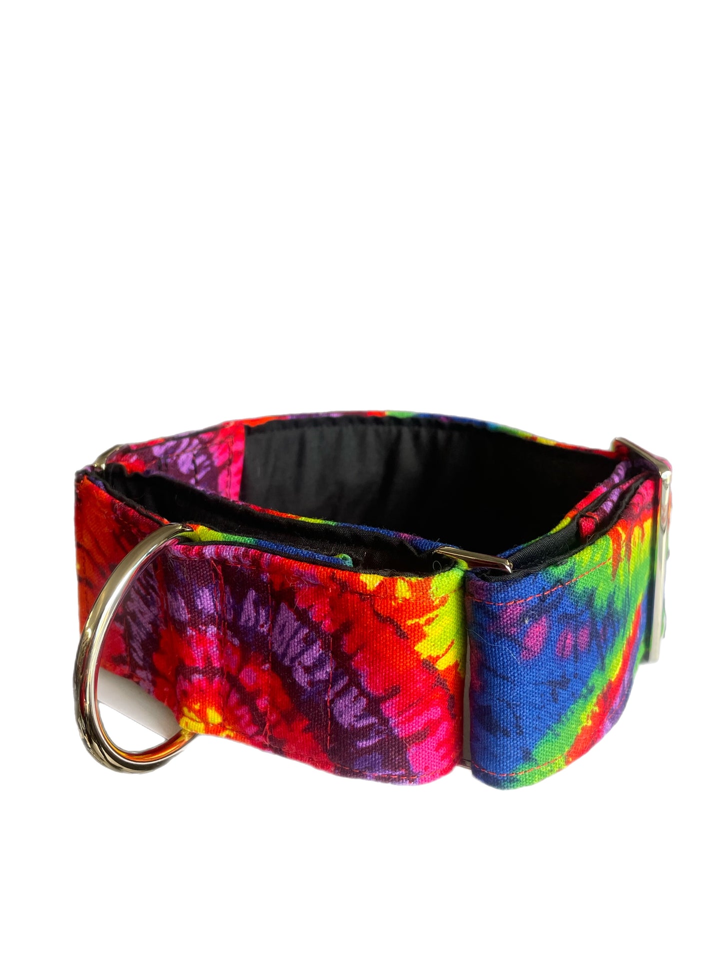 Retro tie dye Wide Martingale collar sturdy cotton 50mm width