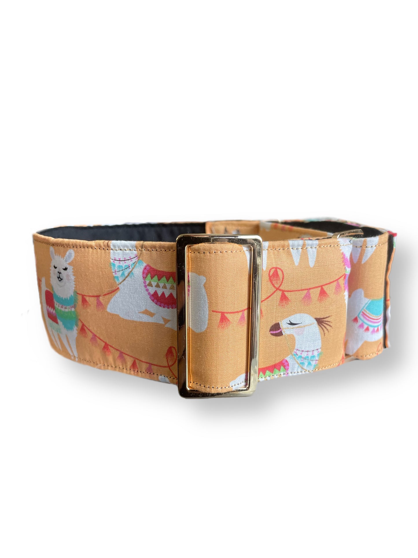 Peachy alpaca llama Wide greyhound Martingale collar 50mm width super soft