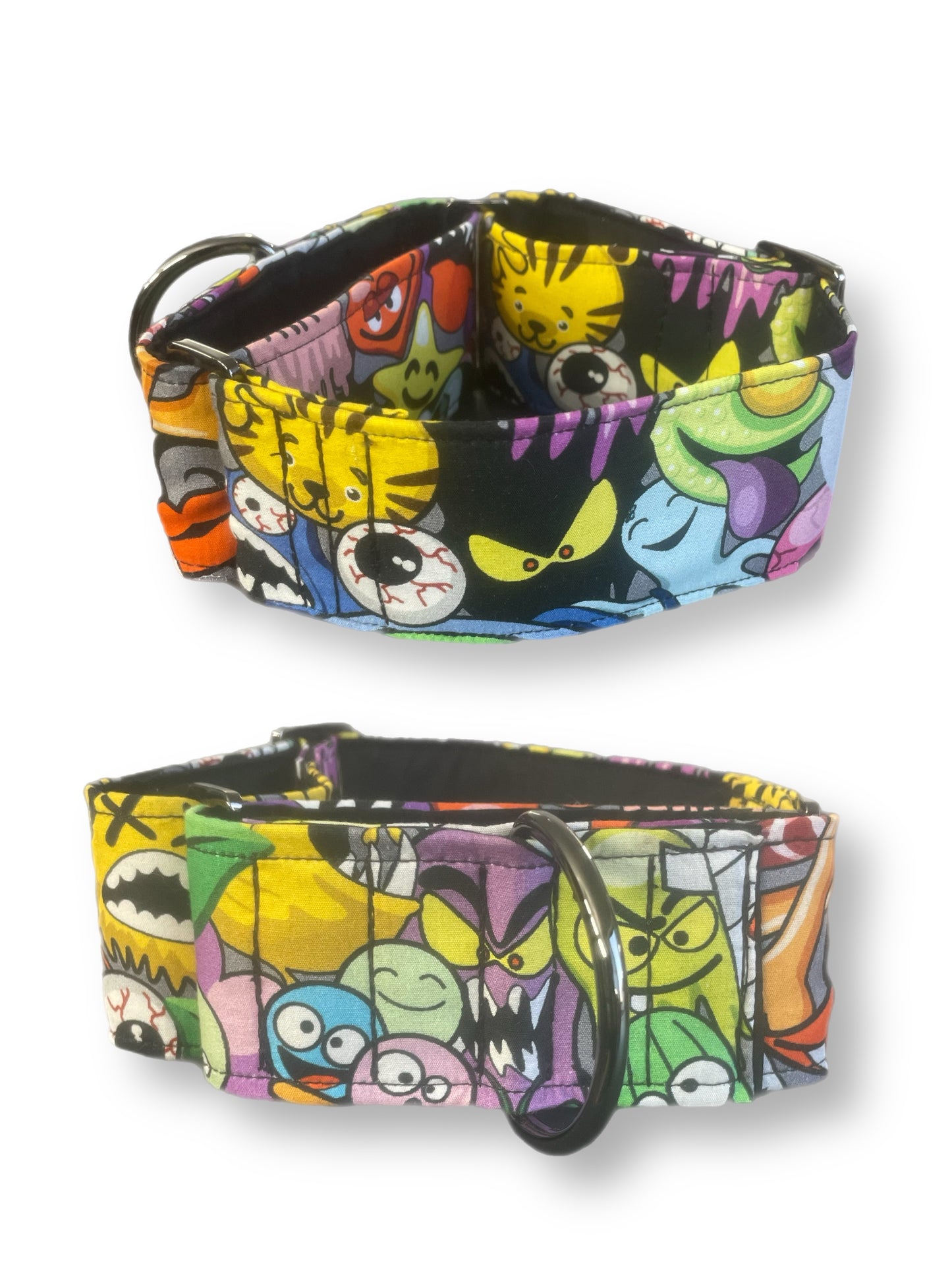 Spooky funny scary greyhound Martingale collar cotton covered 50mm width super soft
