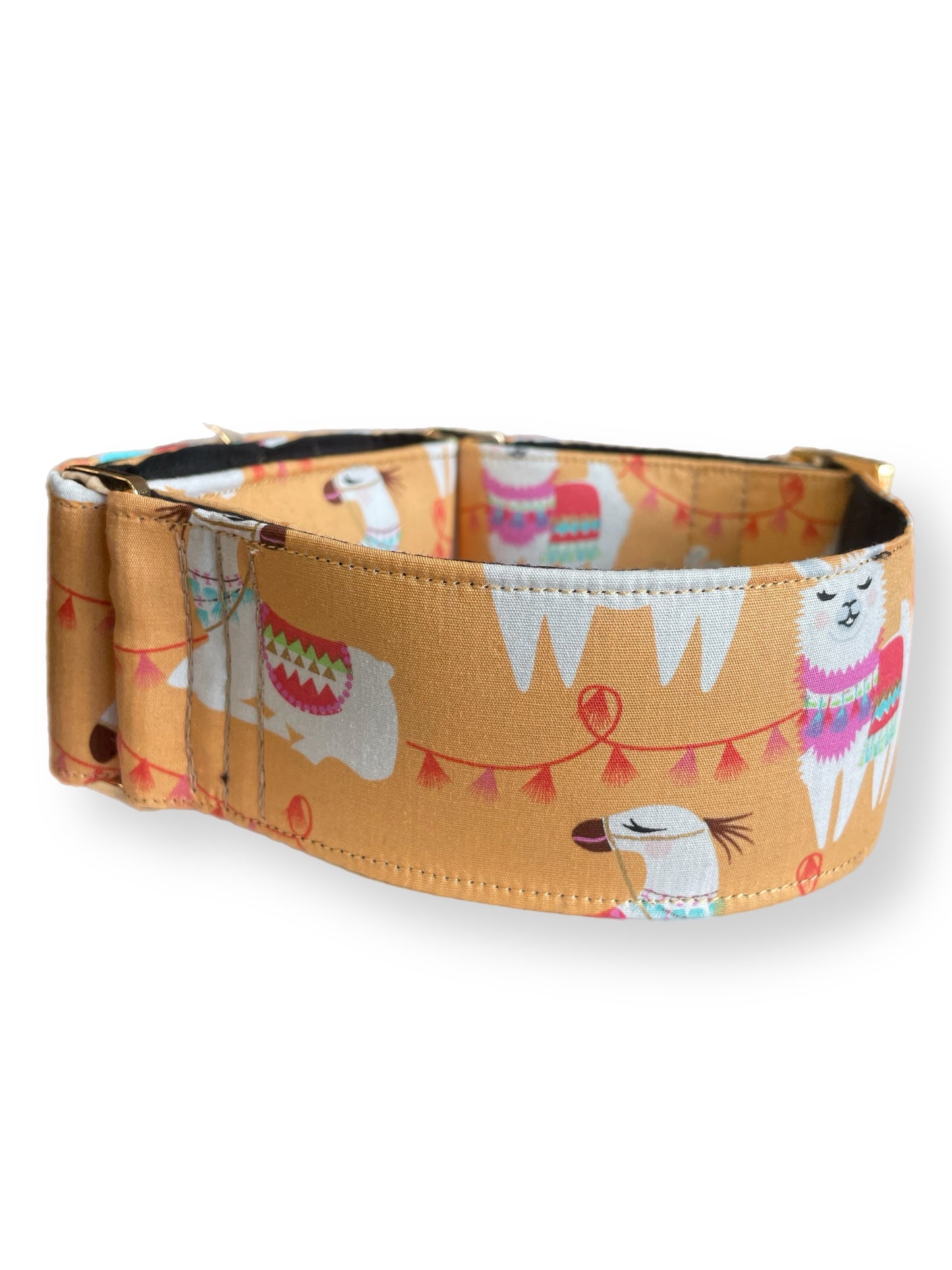 Peachy alpaca llama Wide greyhound Martingale collar 50mm width super soft