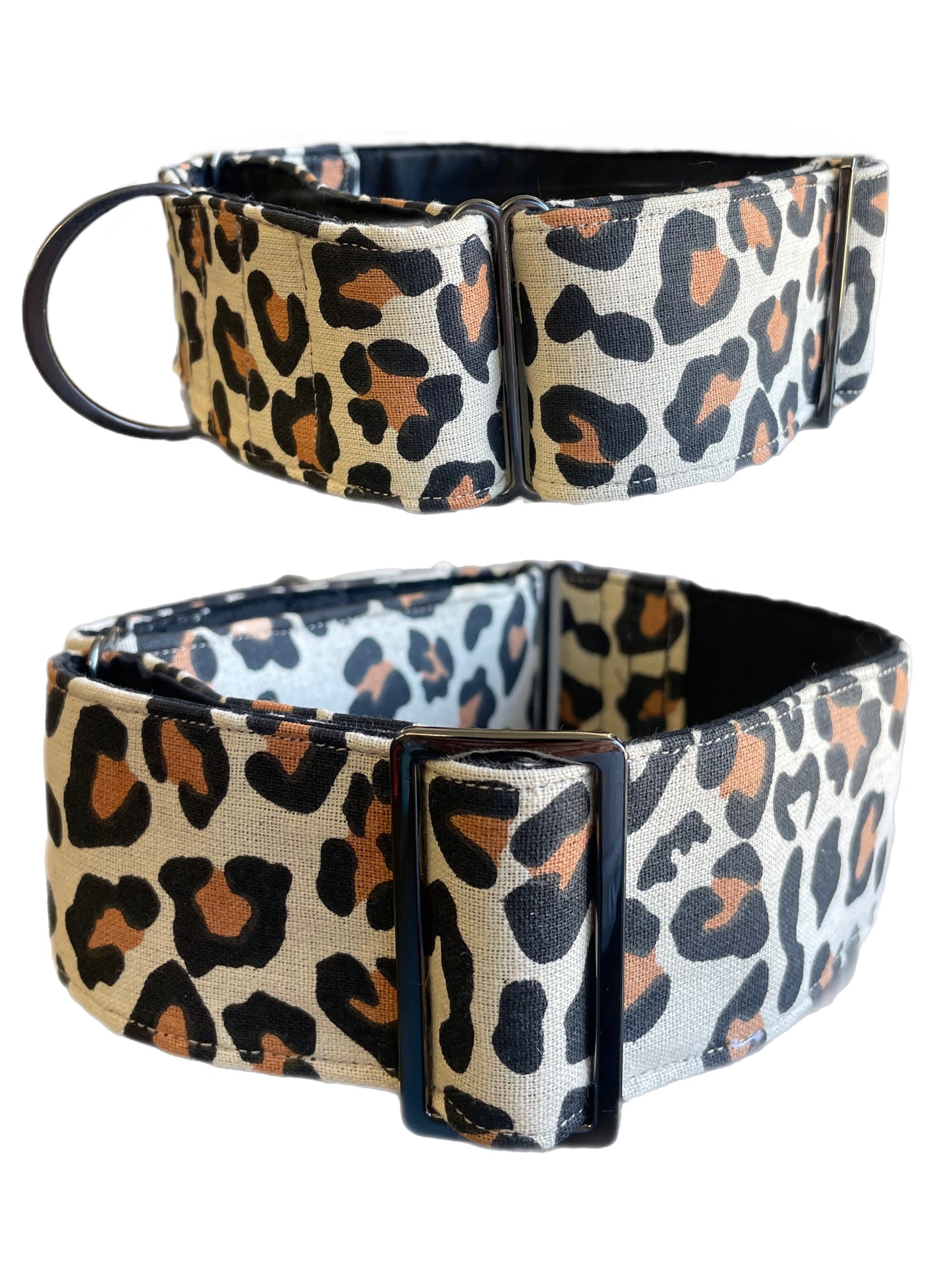 Summer Leopard design Cotton covered greyhound Martingale collar 50mm width super soft