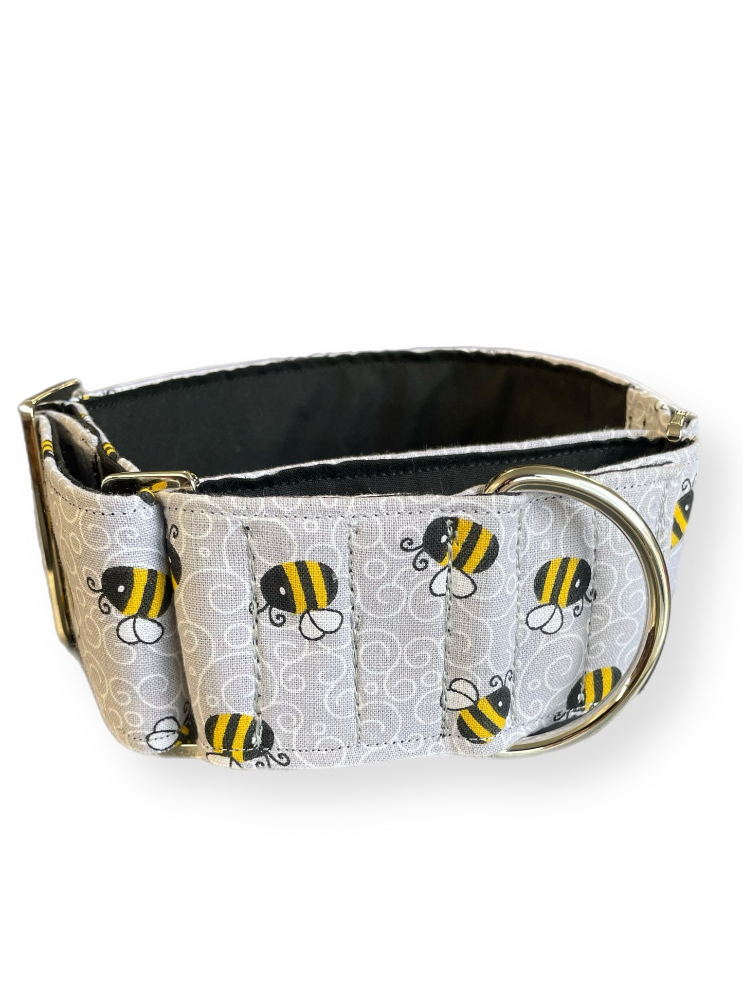 Don’t bee grey greyhound Martingale collar cotton covered 50mm width super soft