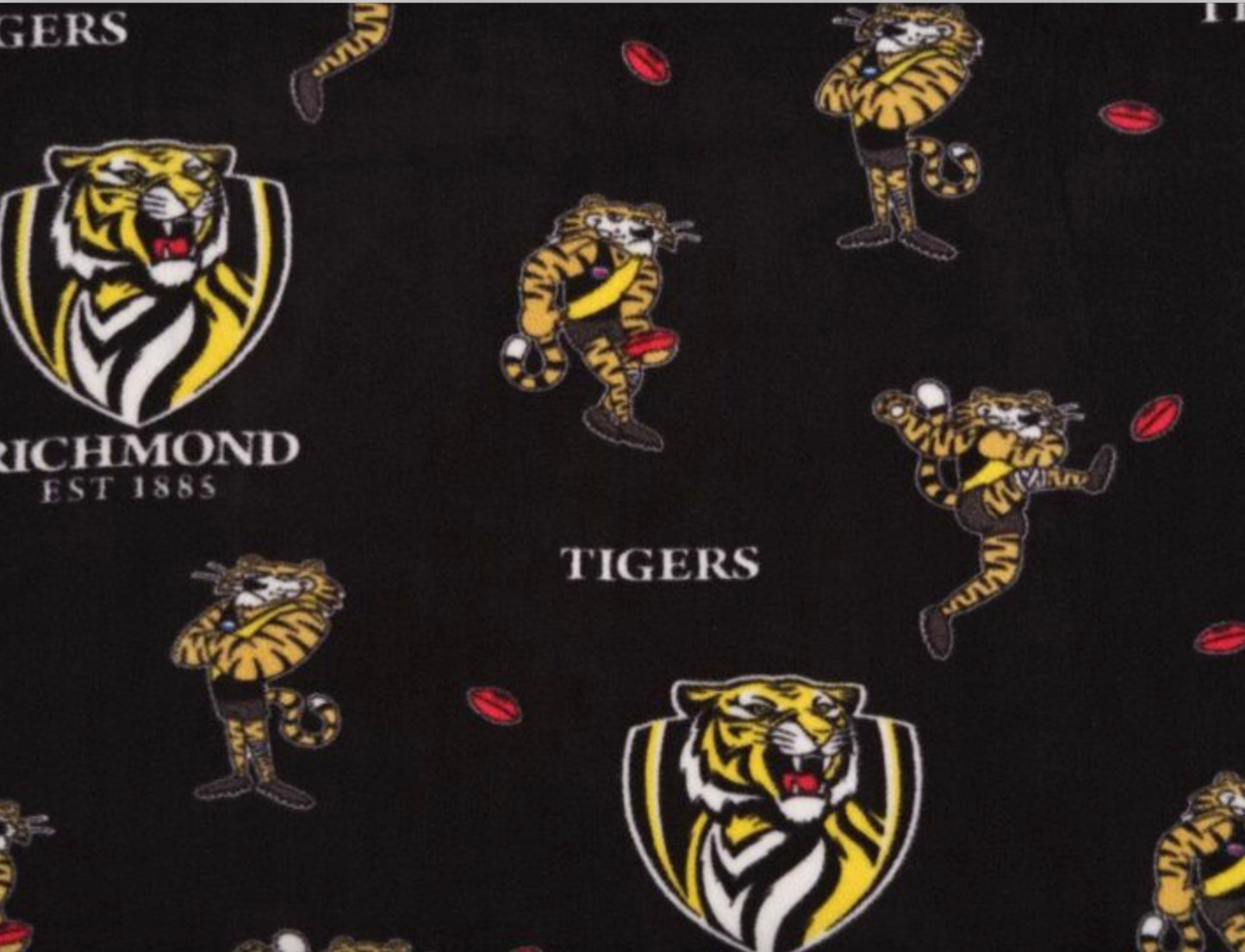 AFL Richmond Tigers greyhound coat deluxe style double polar fleece washable