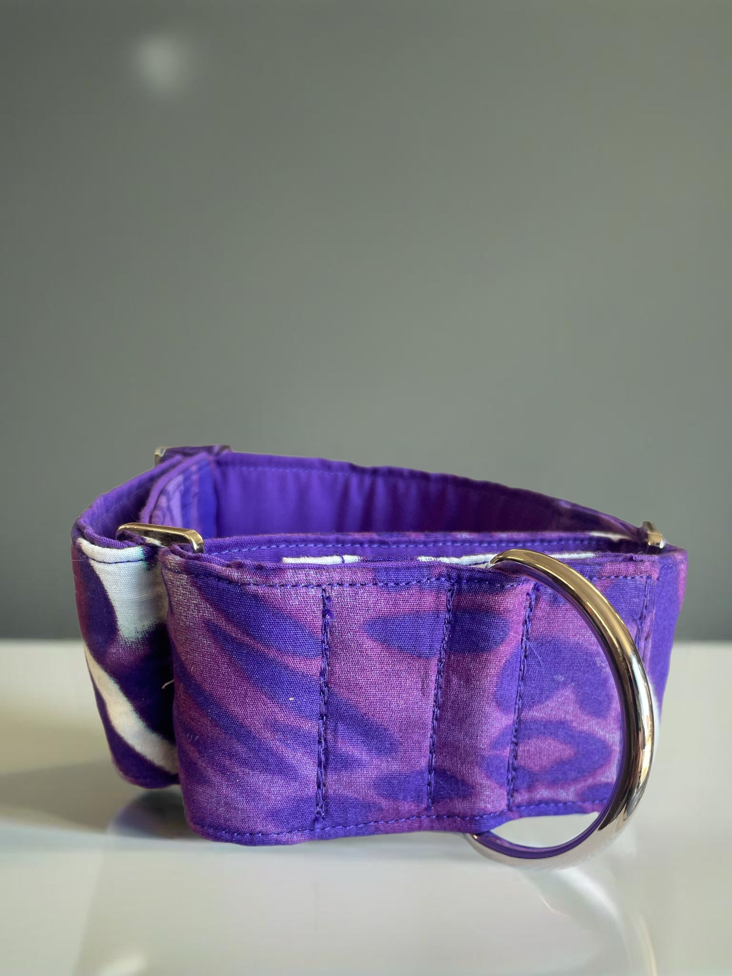 Rich purple designs greyhound Martingale collar cotton covered