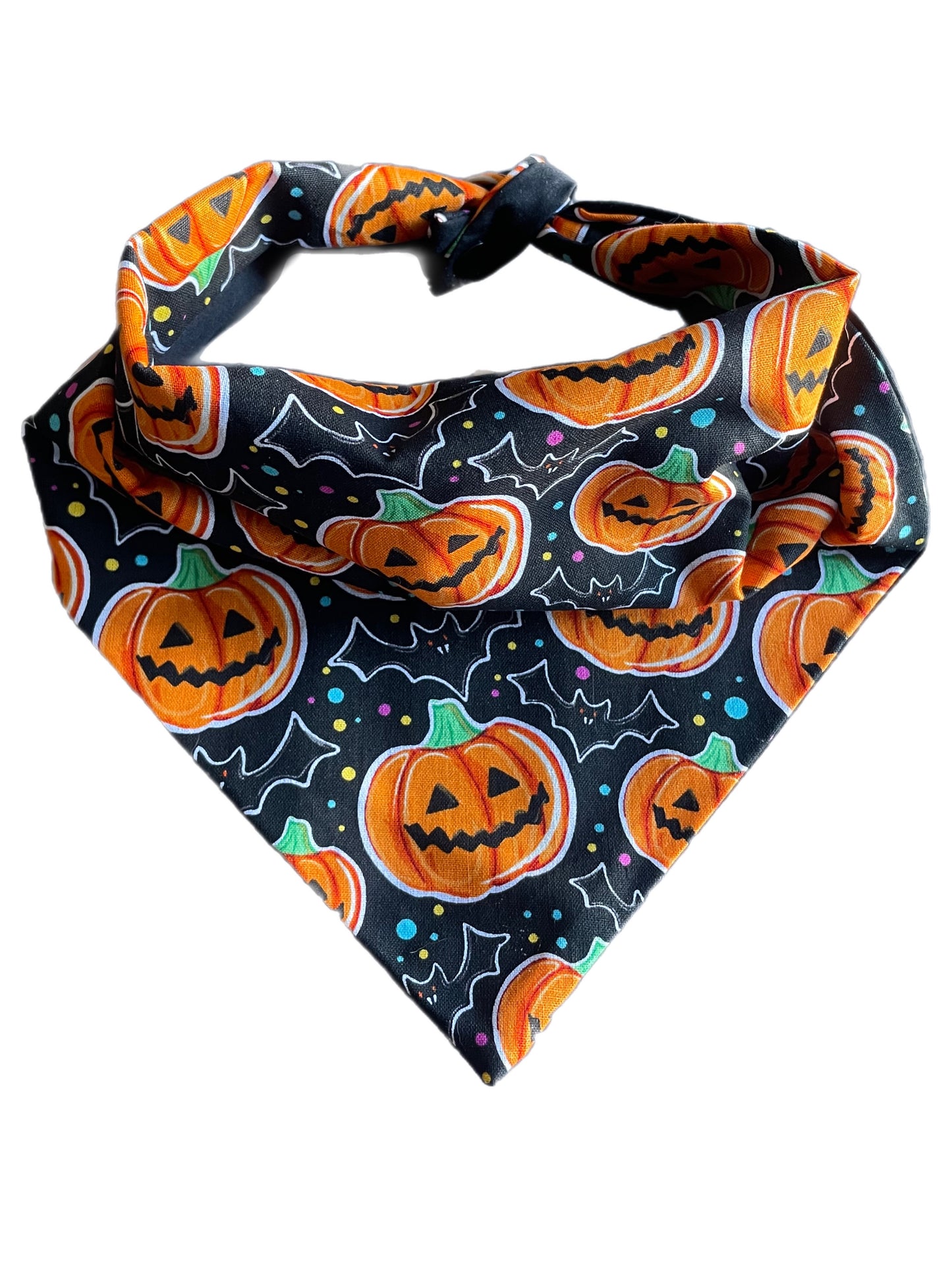 Halloween Bandana for the small dog cavoodle terrier dachshund reversible, cotton