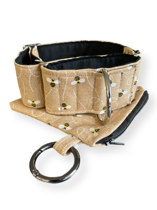 Dont bee beige greyhound Martingale collar cotton covered 50mm width super soft