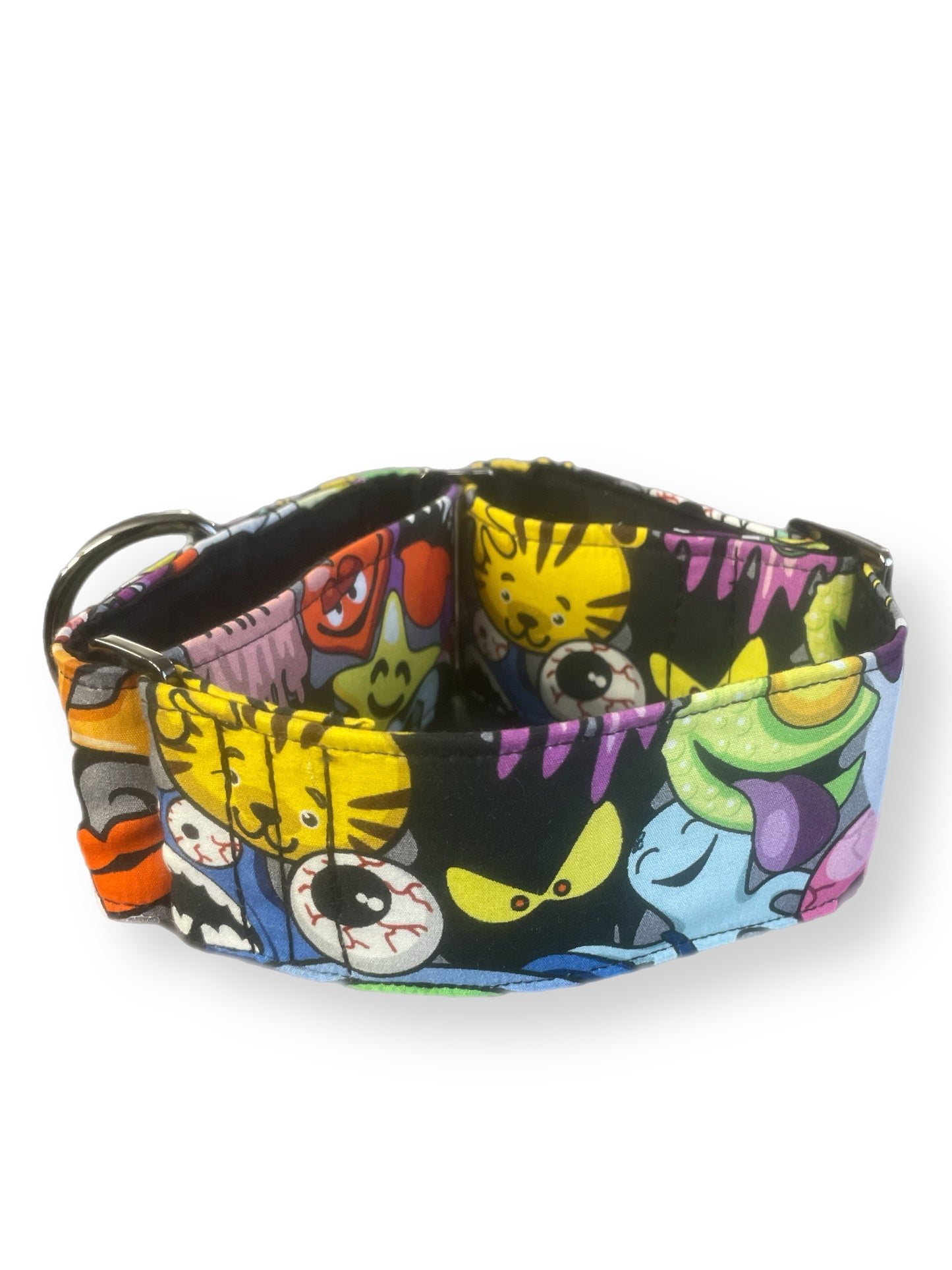 Spooky funny scary greyhound Martingale collar cotton covered 50mm width super soft