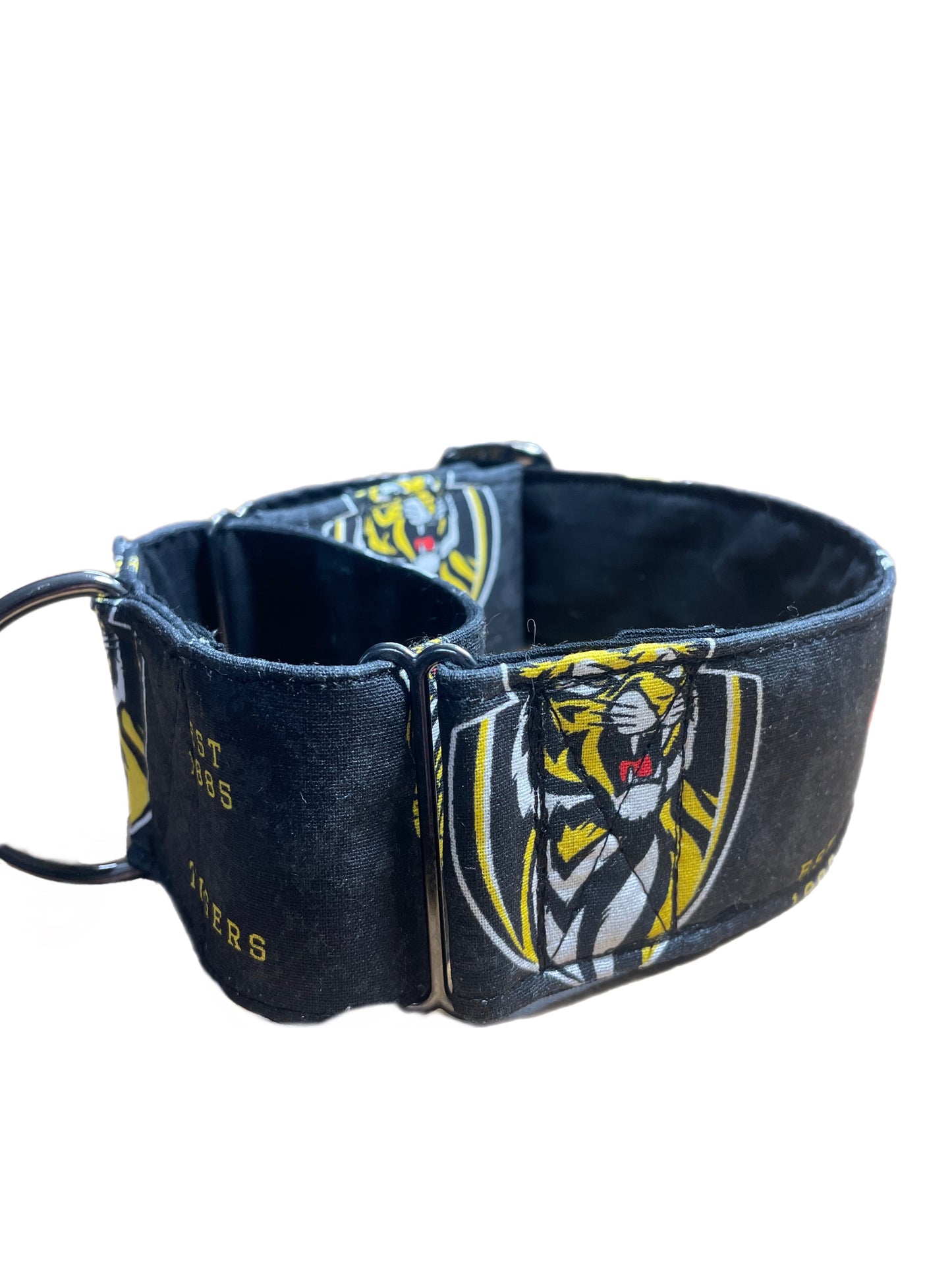 AFL inspired greyhound martingale 5cms wide collar cotton covered super soft
