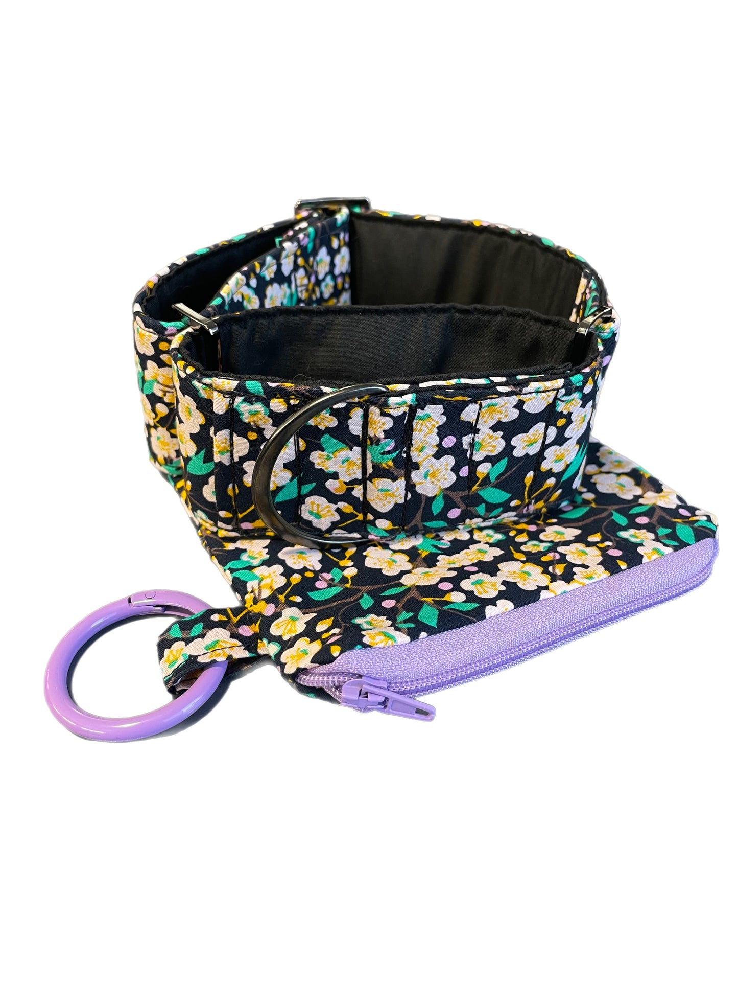 Floral Cotton covered greyhound Martingale collar 50mm wide super soft whippet 38mm