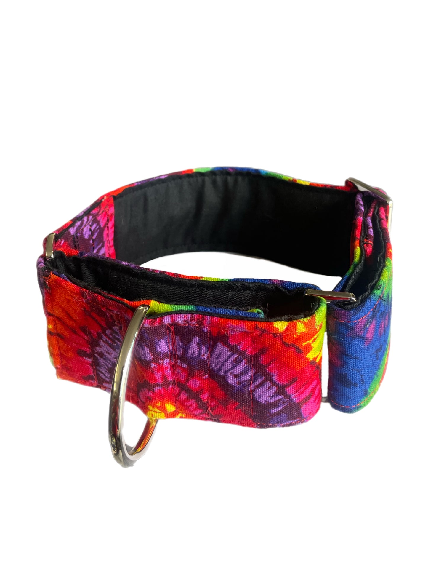 Retro tie dye Wide Martingale collar sturdy cotton 50mm width