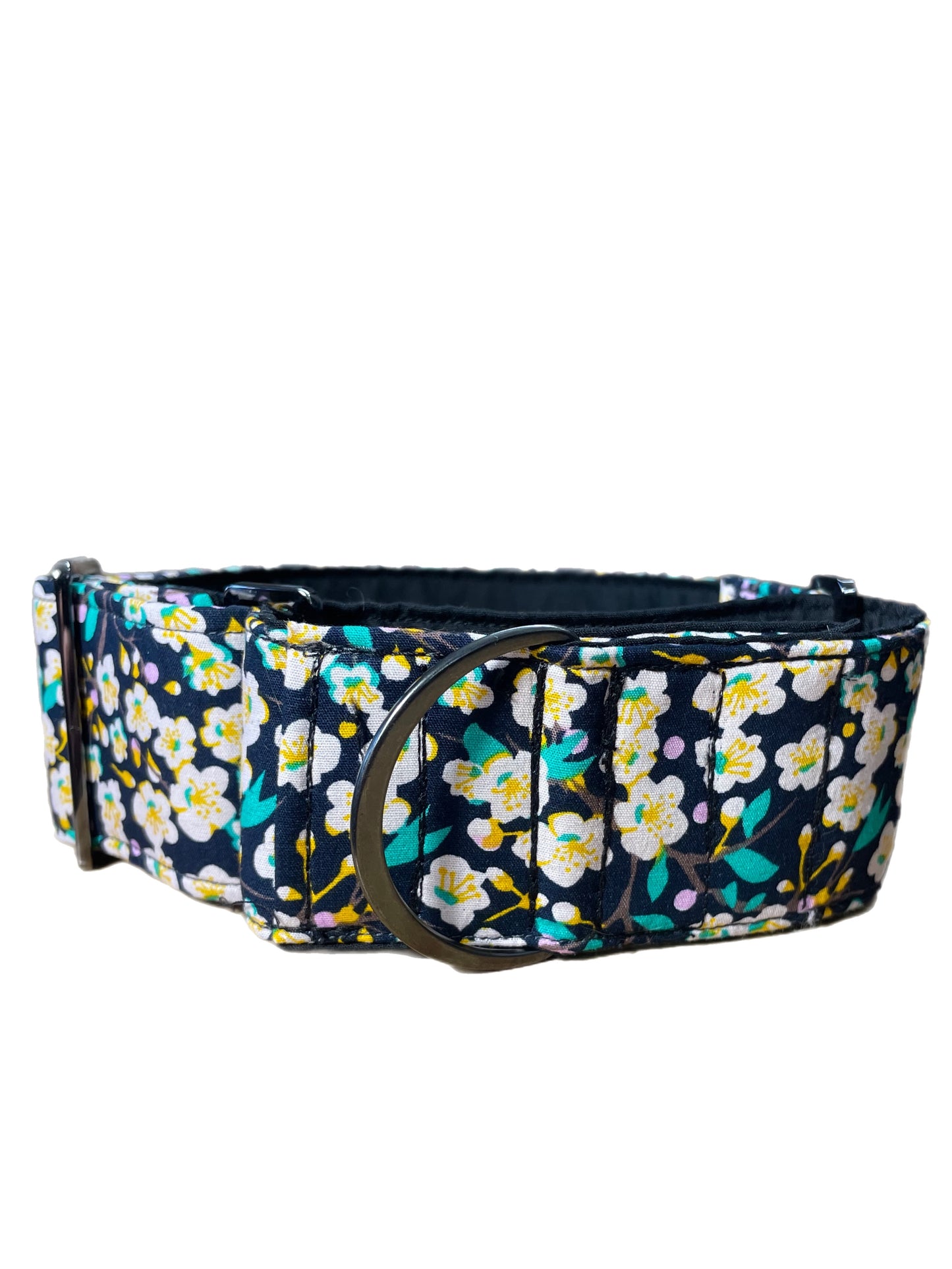 Floral Cotton covered greyhound Martingale collar 50mm wide super soft whippet 38mm