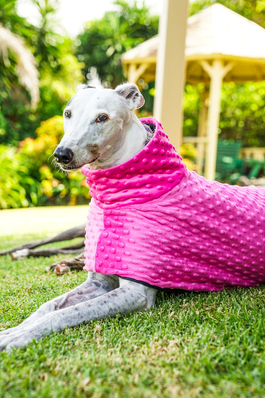 Velvet touch hot pink minky fleece sports