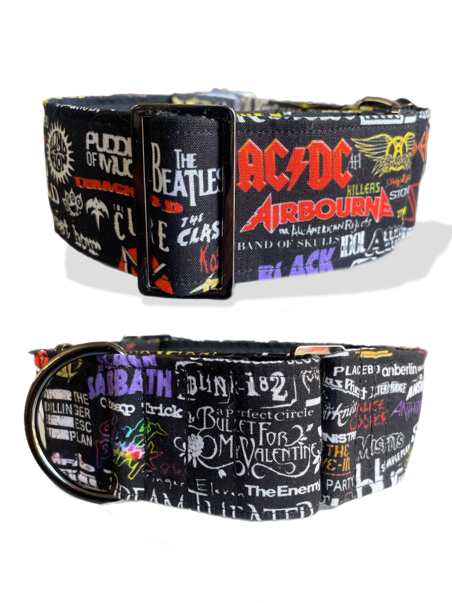 The coolest black based Martingale collar greyhound collar cotton super soft fabric