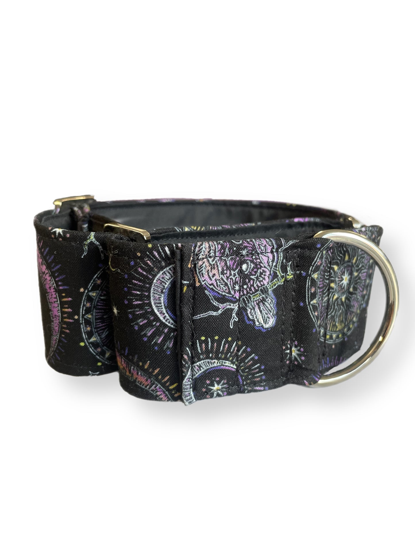 Spellbound enchanting magical sorcery greyhound design Martingale collar cotton covered 50mm width super soft