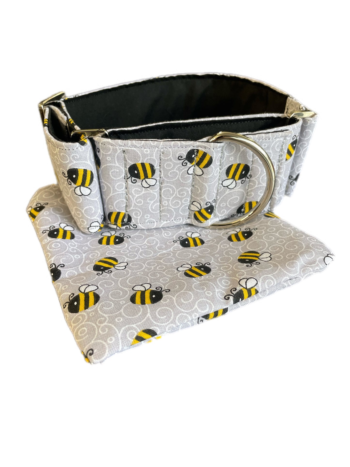Don’t bee grey greyhound Martingale collar cotton covered 50mm width super soft