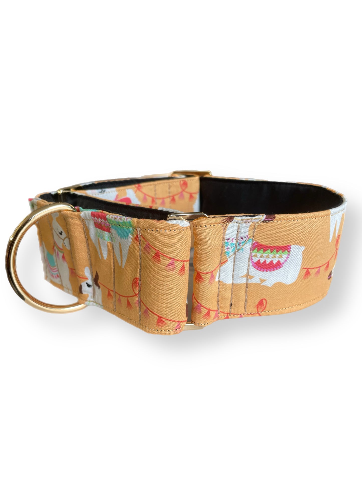Peachy alpaca llama Wide greyhound Martingale collar 50mm width super soft