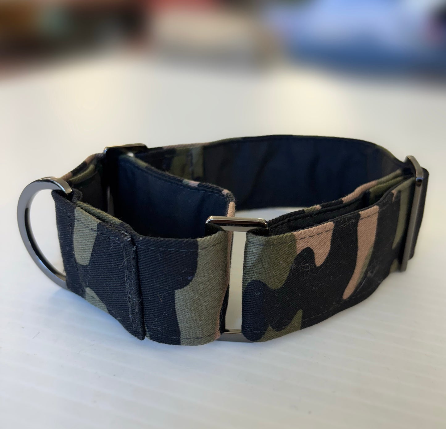 Martingale greyhound collar army greens Cammo design cotton fabric