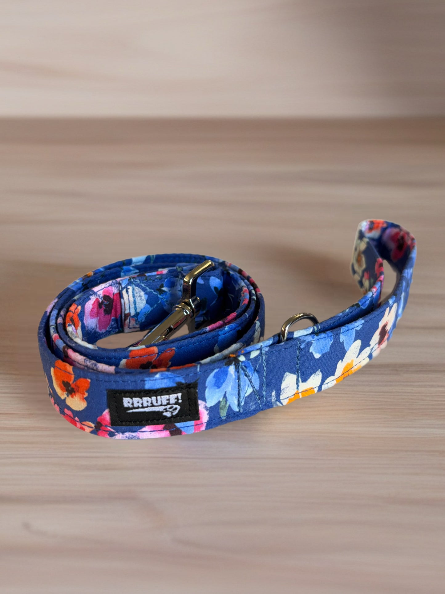 Blue hues of romantic flowers design greyhound Martingale collar cotton covered super soft