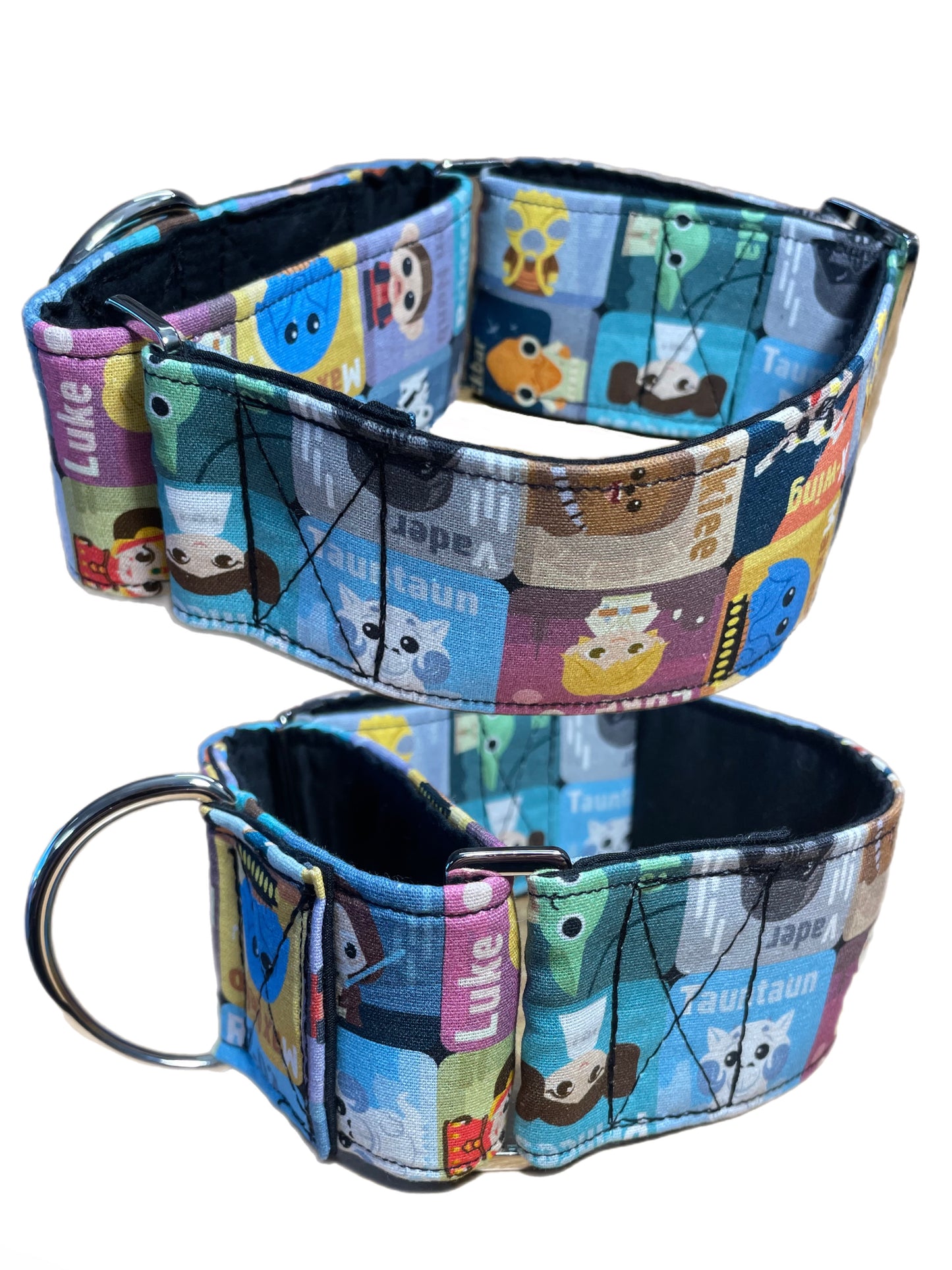 Star Wars greyhound Martingale collar cotton fabric covered 50mm width soft