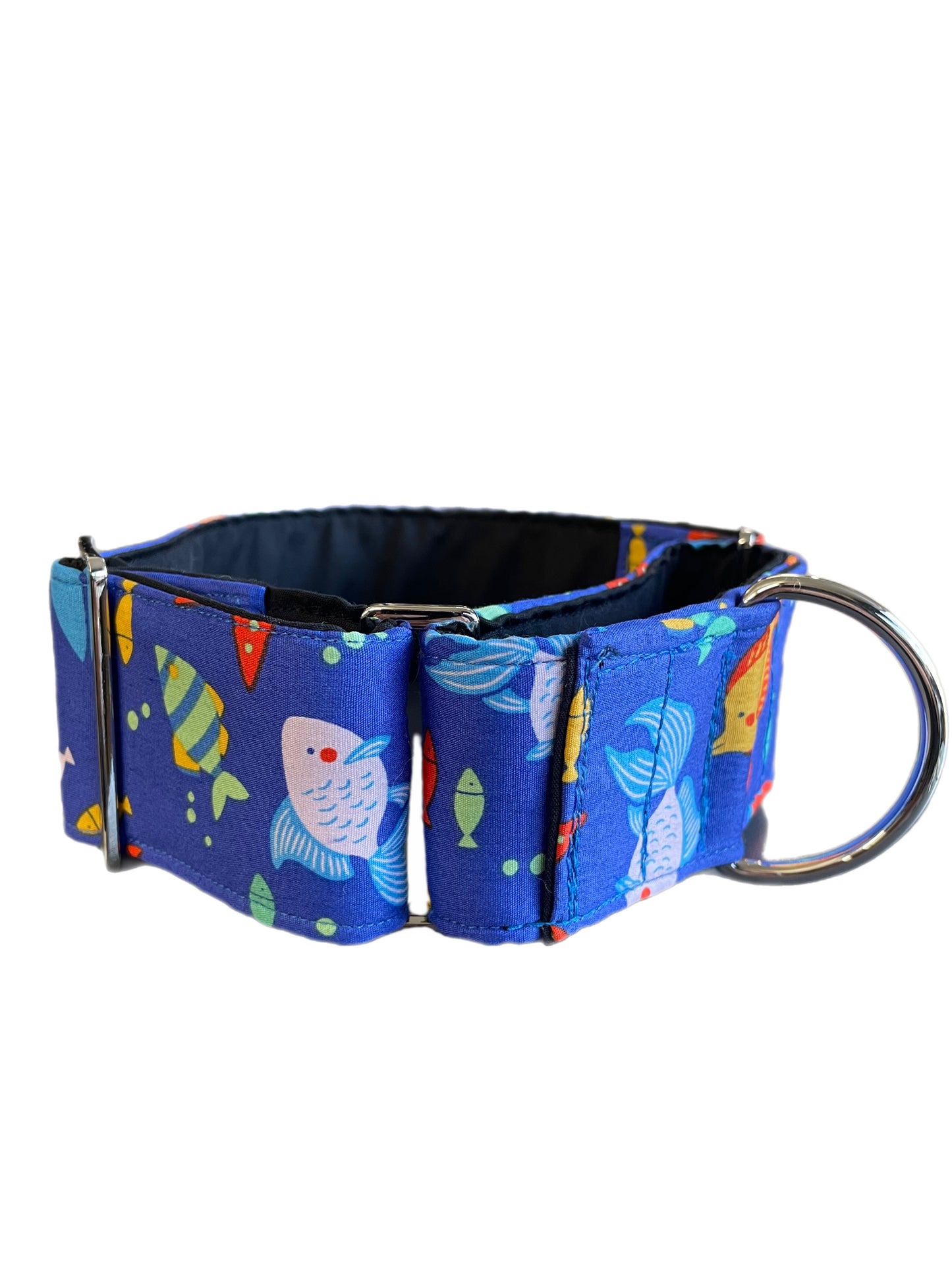 Little fishy Greyhound Martingale collar cotton covered 50mm width super soft