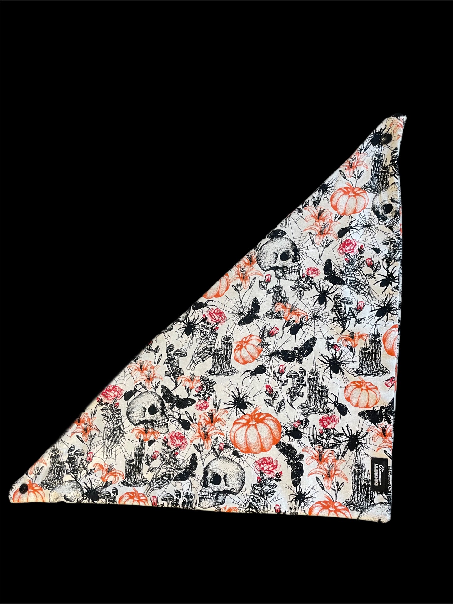 Halloween Bandana for the large dog greyhound staffy labradoodle reversible, cotton