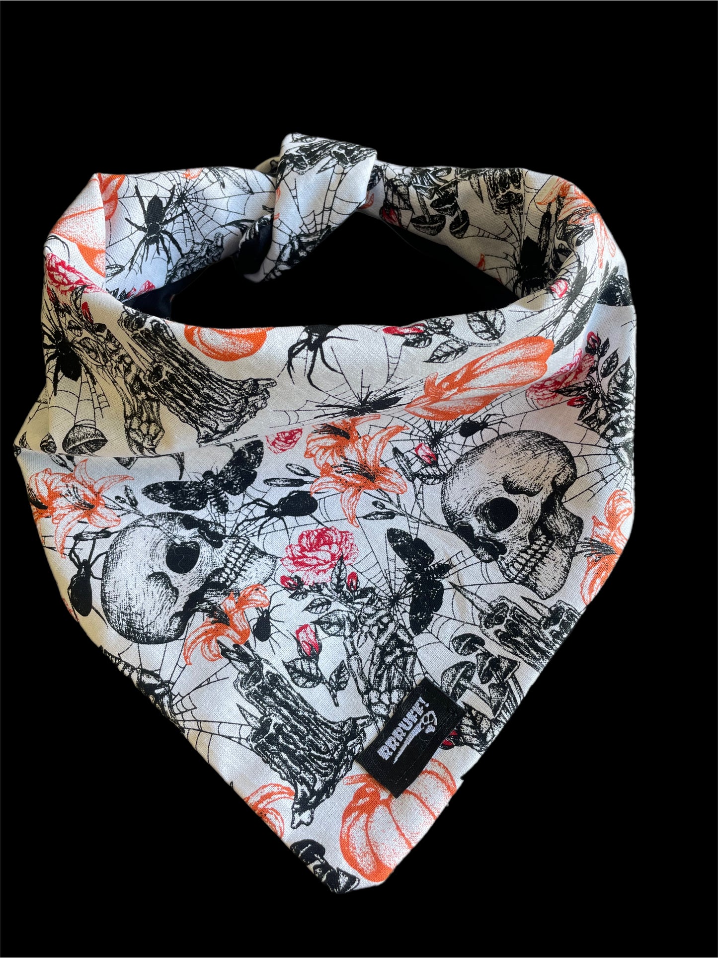 Halloween Bandana for the large dog greyhound staffy labradoodle reversible, cotton