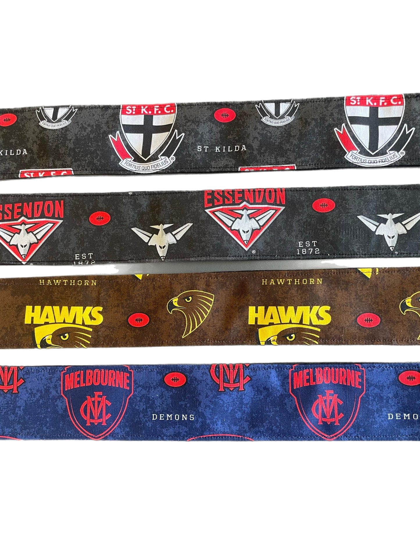 AFL inspired greyhound martingale 5cms wide collar cotton covered super soft