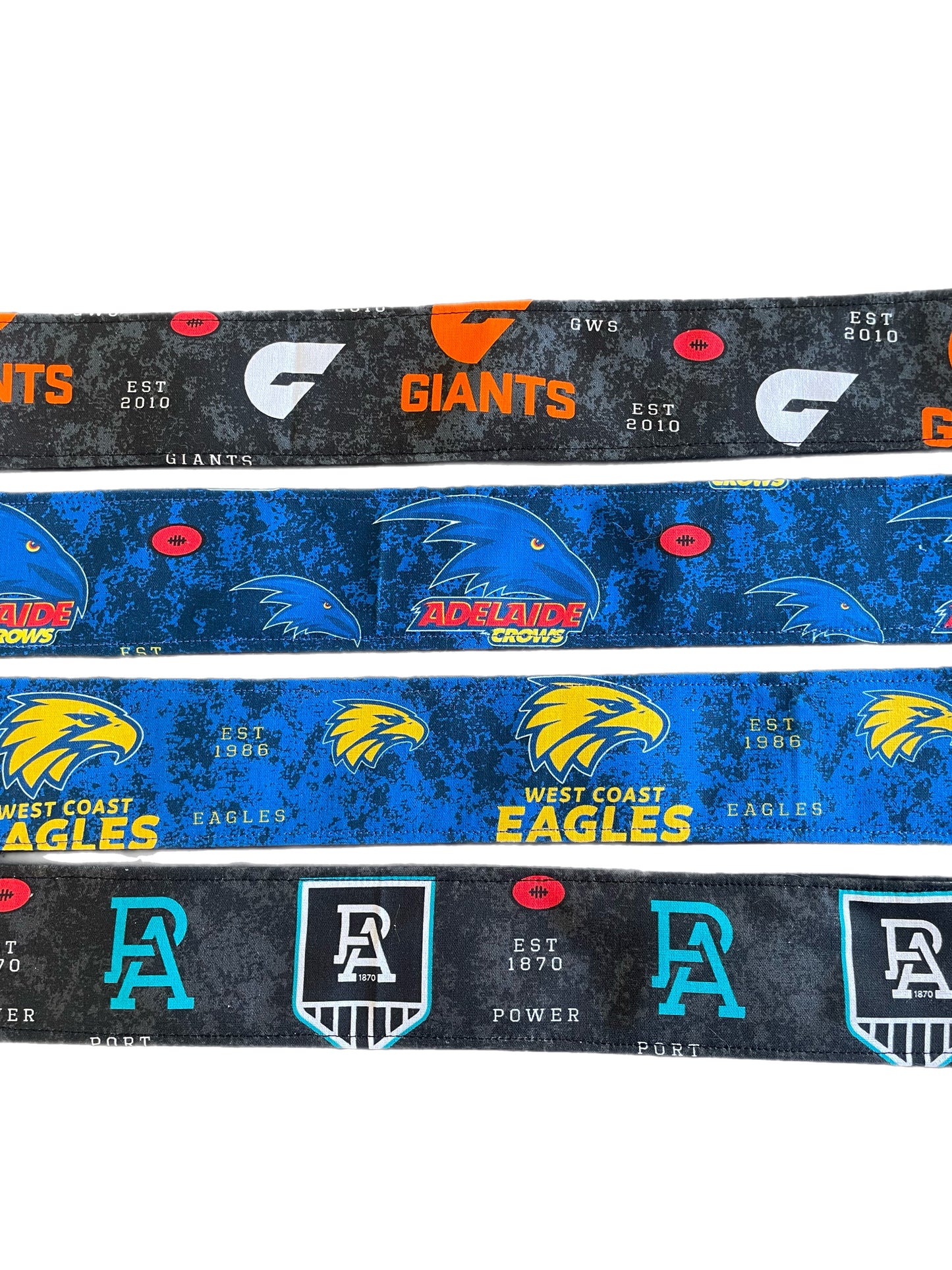 AFL inspired greyhound martingale 5cms wide collar cotton covered super soft