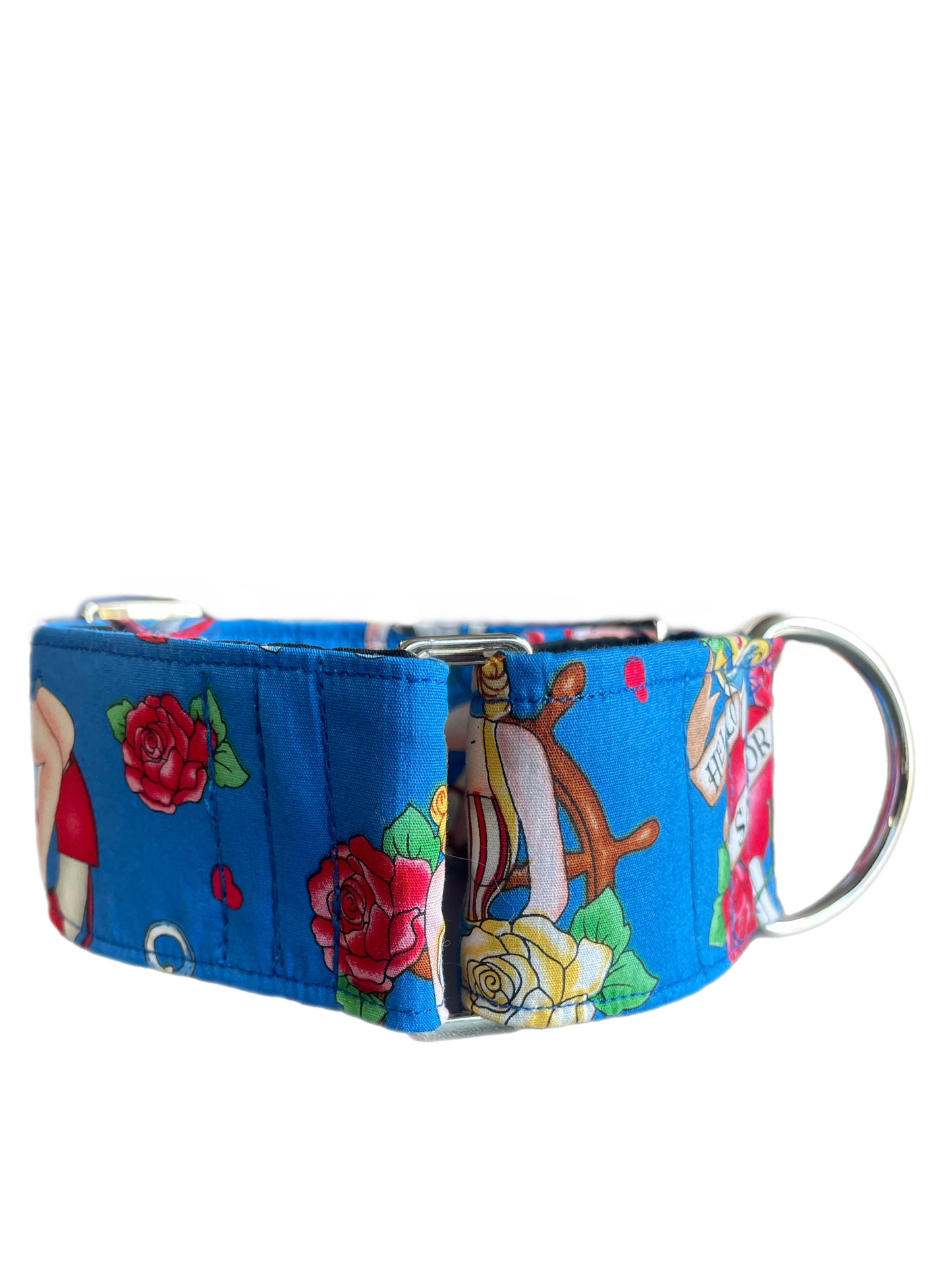Wide greyhound Martingale collar Hello Sailor 50mm width super soft