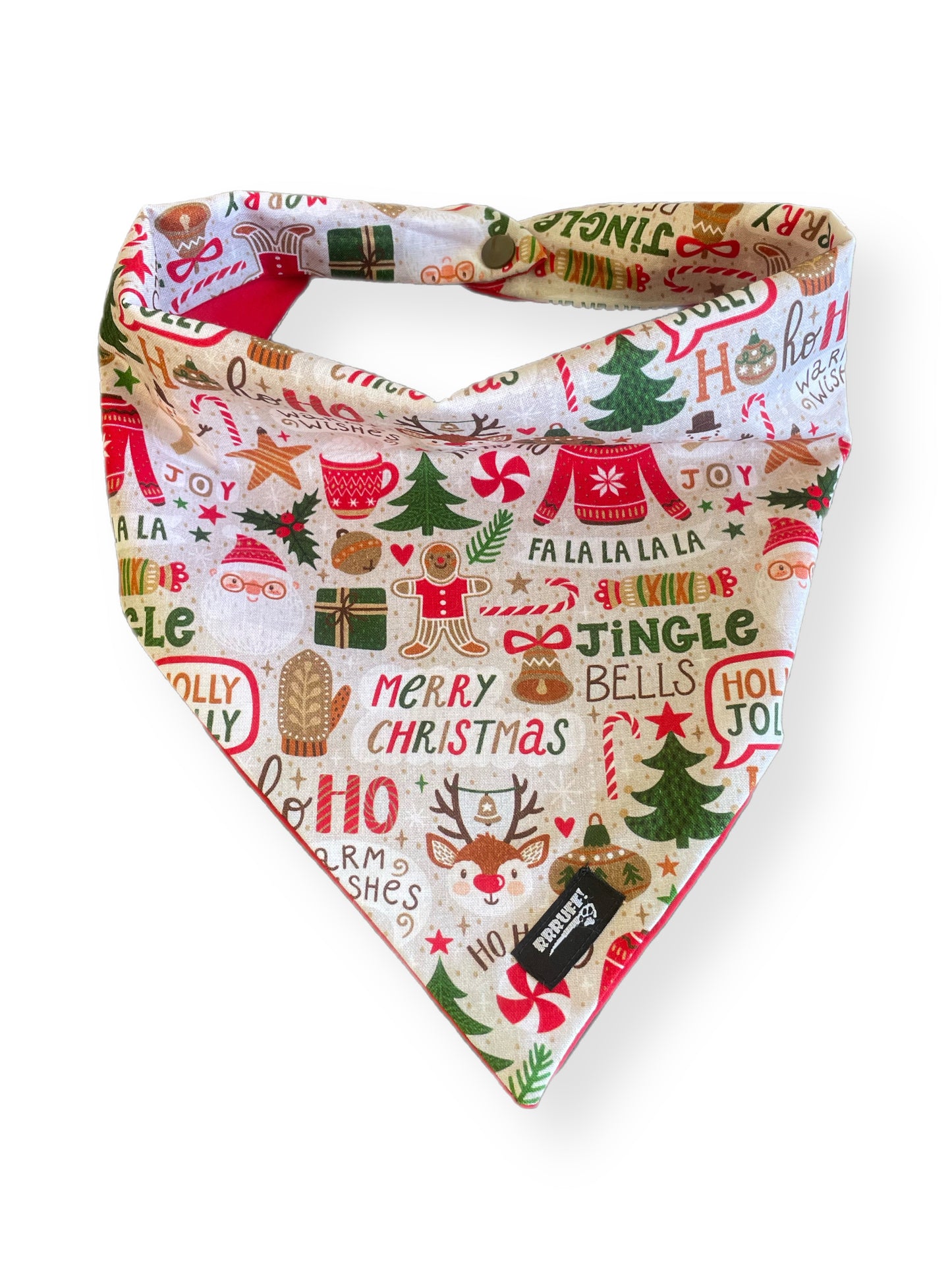 Christmas Bandana for the large dog greyhound staffy labrador double sided