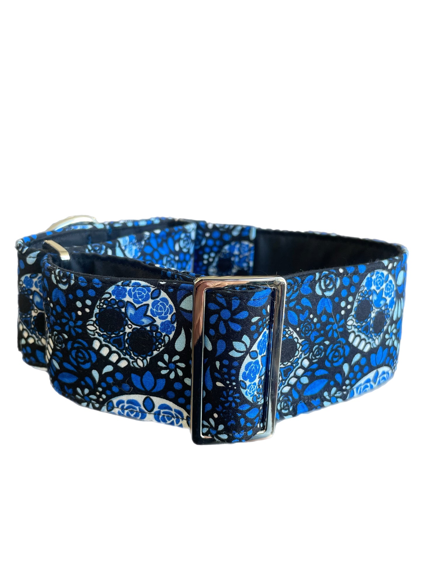 Skulls Martingale collar greyhound 5cms super soft cotton fabric