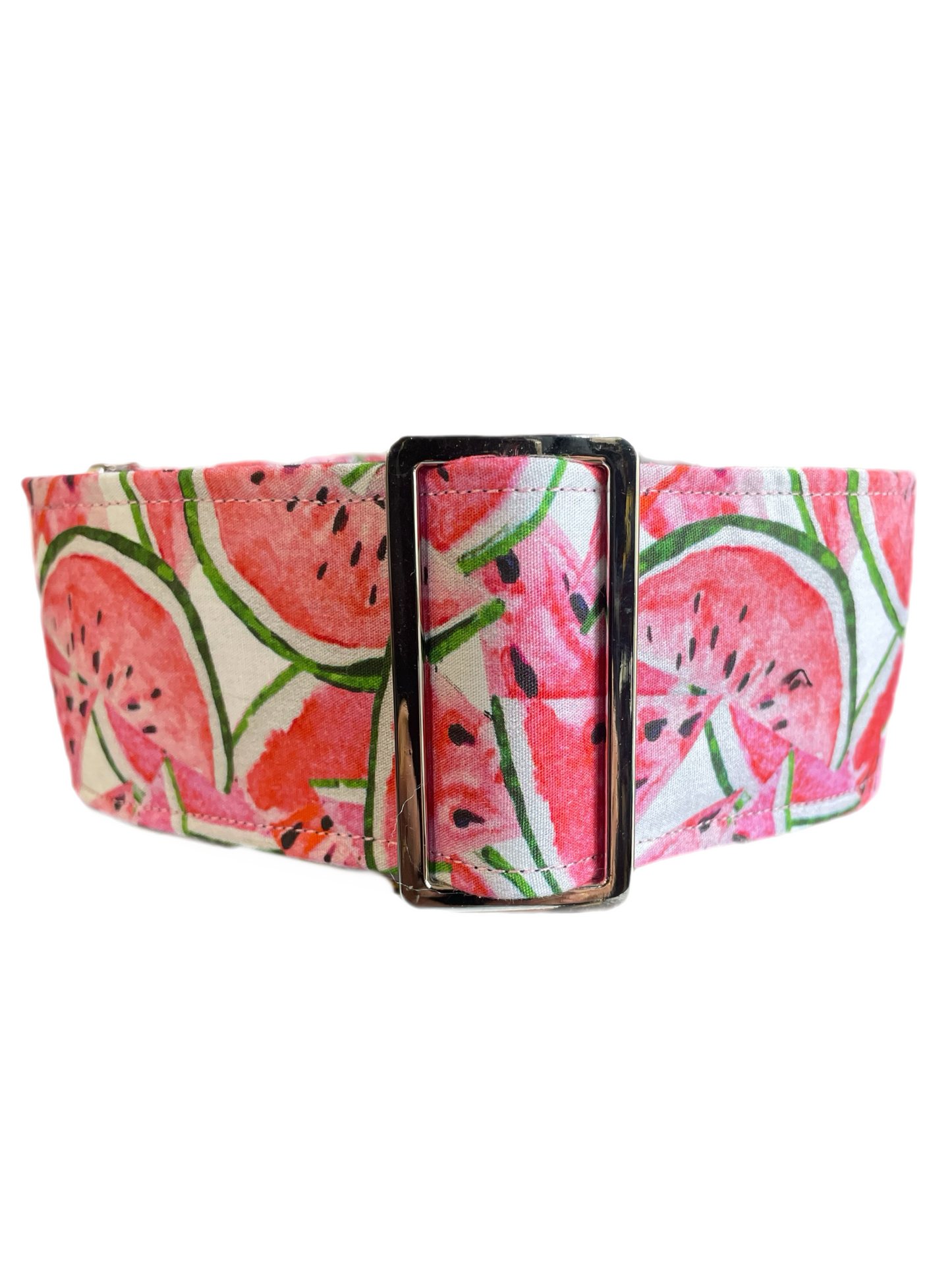 Watermelon in soft tones greyhound Martingale collar cotton covered 50mm width super soft