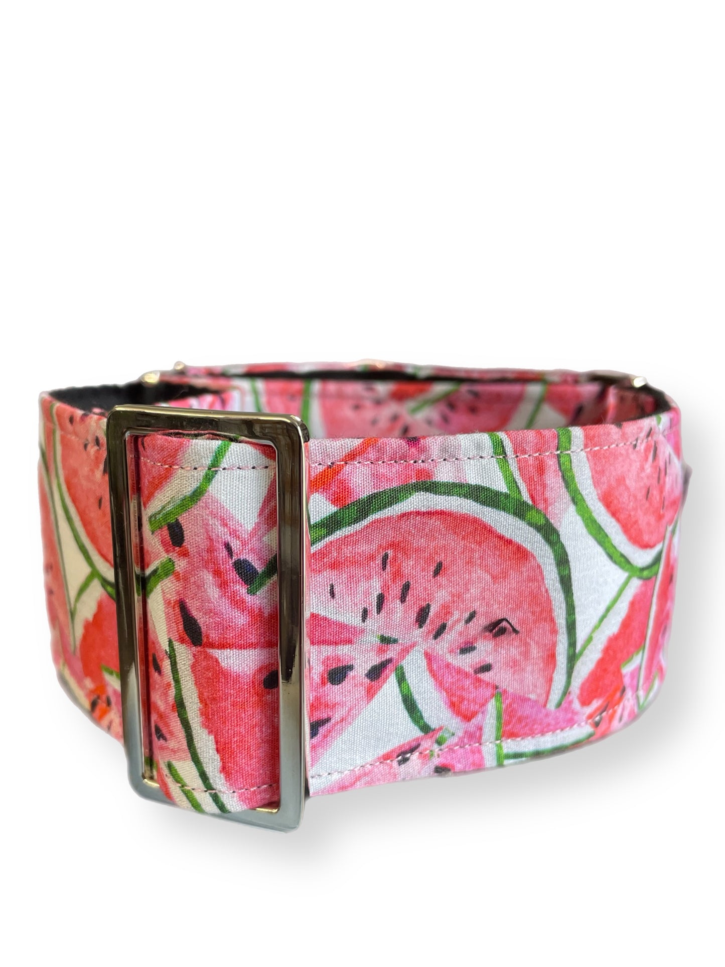 Watermelon in soft tones greyhound Martingale collar cotton covered 50mm width super soft