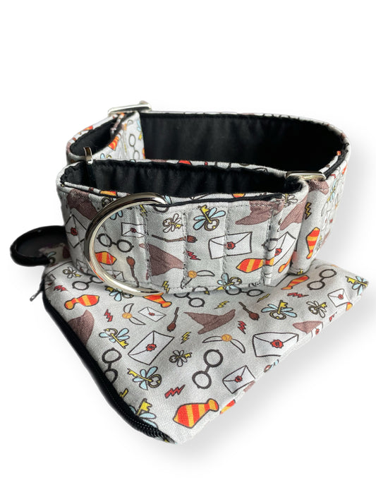 The Harry Potter inspired wide martingale collar greyhound  in cotton super soft