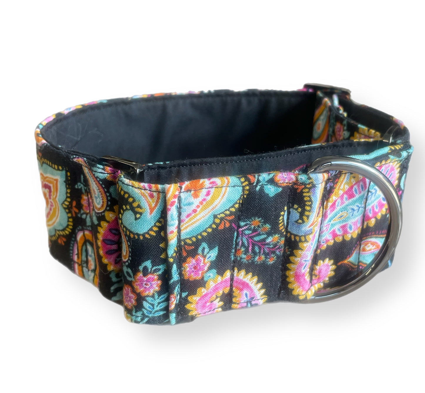 Cotton covered greyhound Martingale collar ‘Byron’ design 50mm width super soft