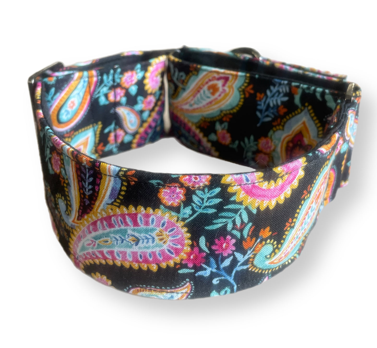 Cotton covered greyhound Martingale collar ‘Byron’ design 50mm width super soft