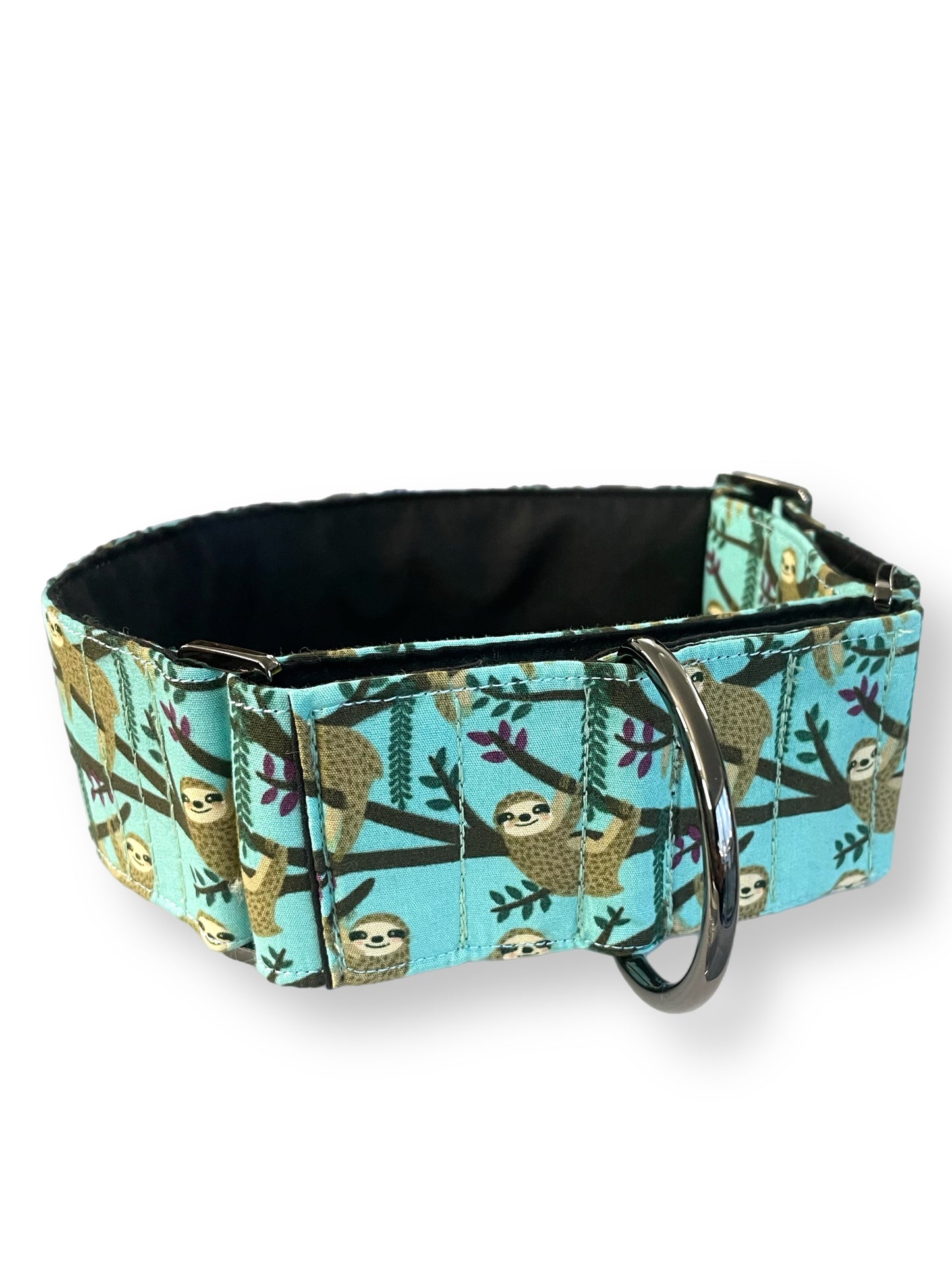 Charming & whimsical playful sloth design Martingale collar greyhound collar cotton super soft fabric